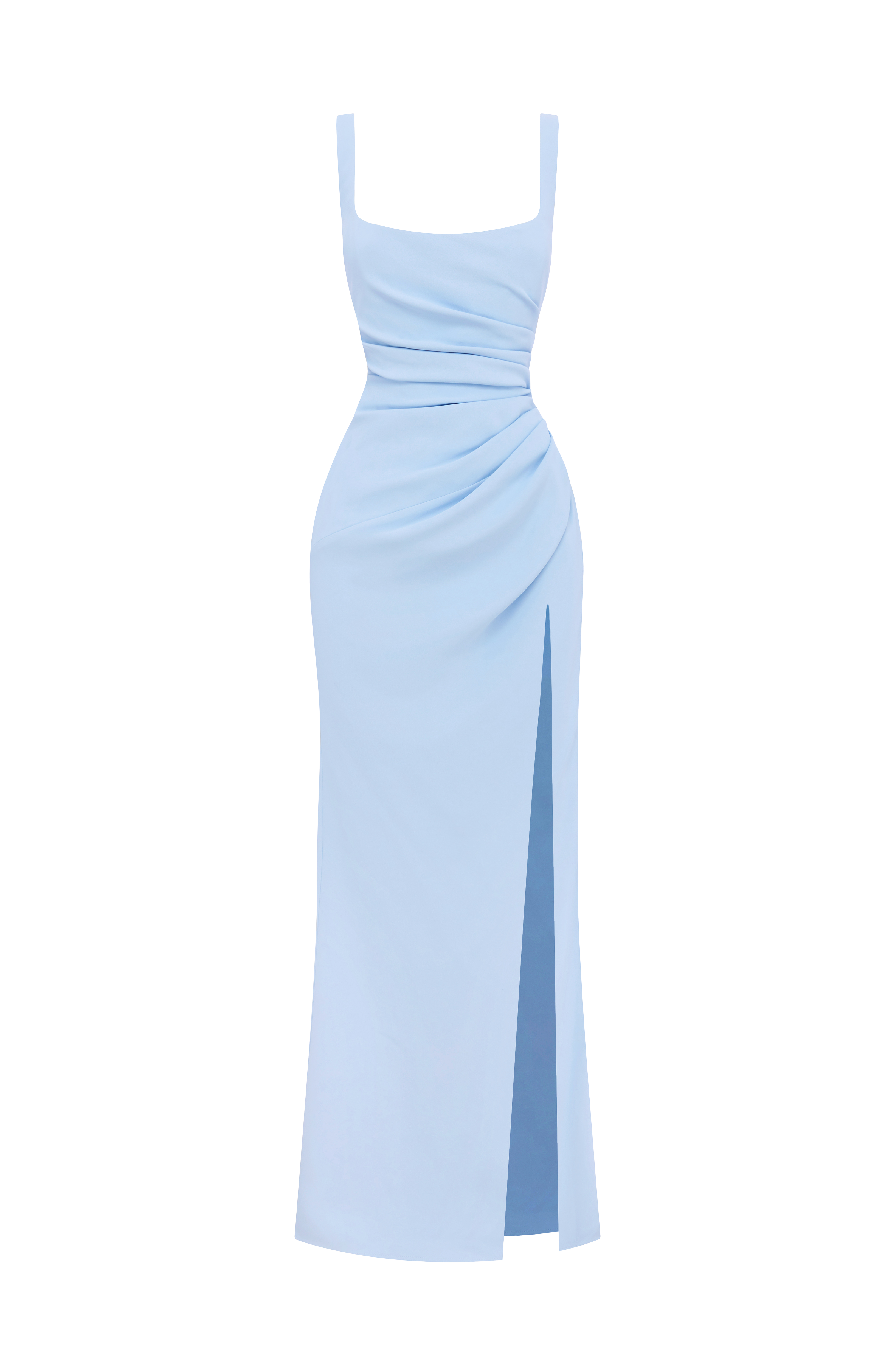 Elara Maxi Elbise – Buz Mavisi