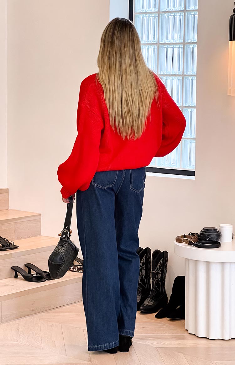Lenny Koyu Mavi Denim Fırfırlı Jean