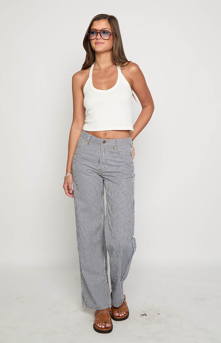 Lioness Top Model Lacivert Çizgili Jean