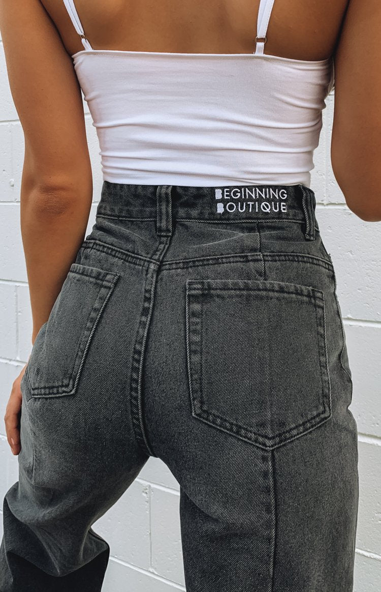 Robin Geniş Paça Kot Pantolon Siyah Yıkama