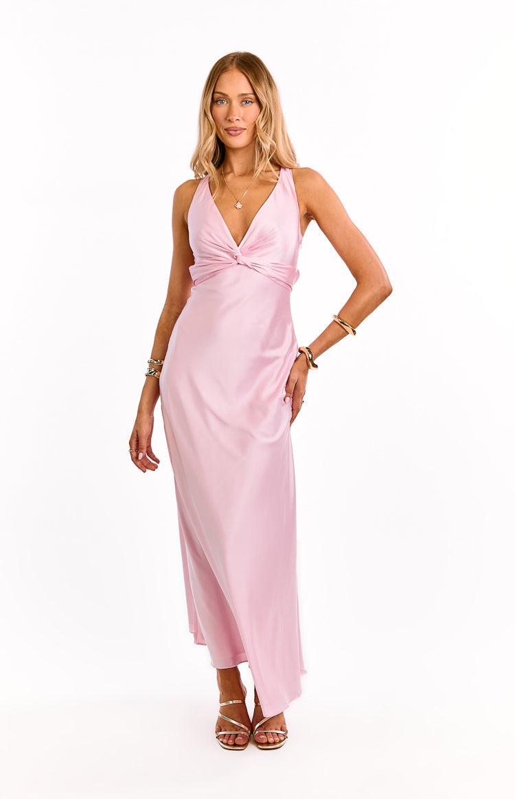 Açık Pembe Maxi Elbise