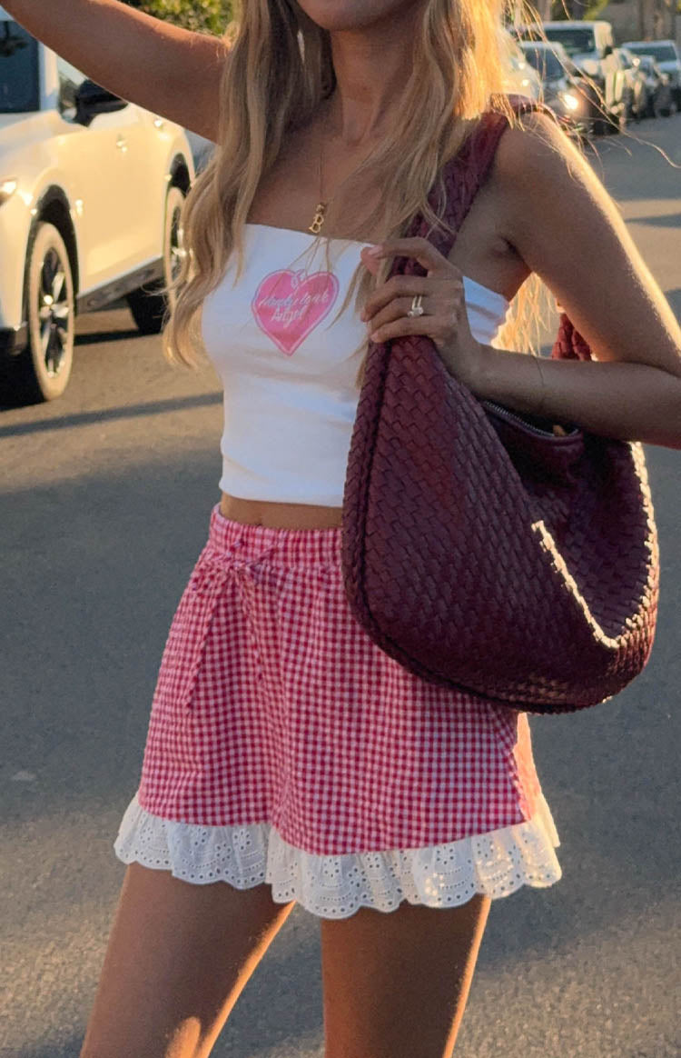 Ottilie Kırmızı Gingham Mini Etek