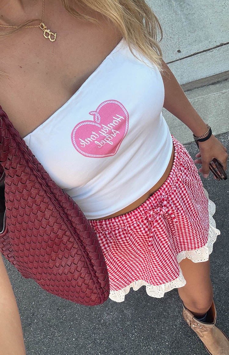 Ottilie Kırmızı Gingham Mini Etek
