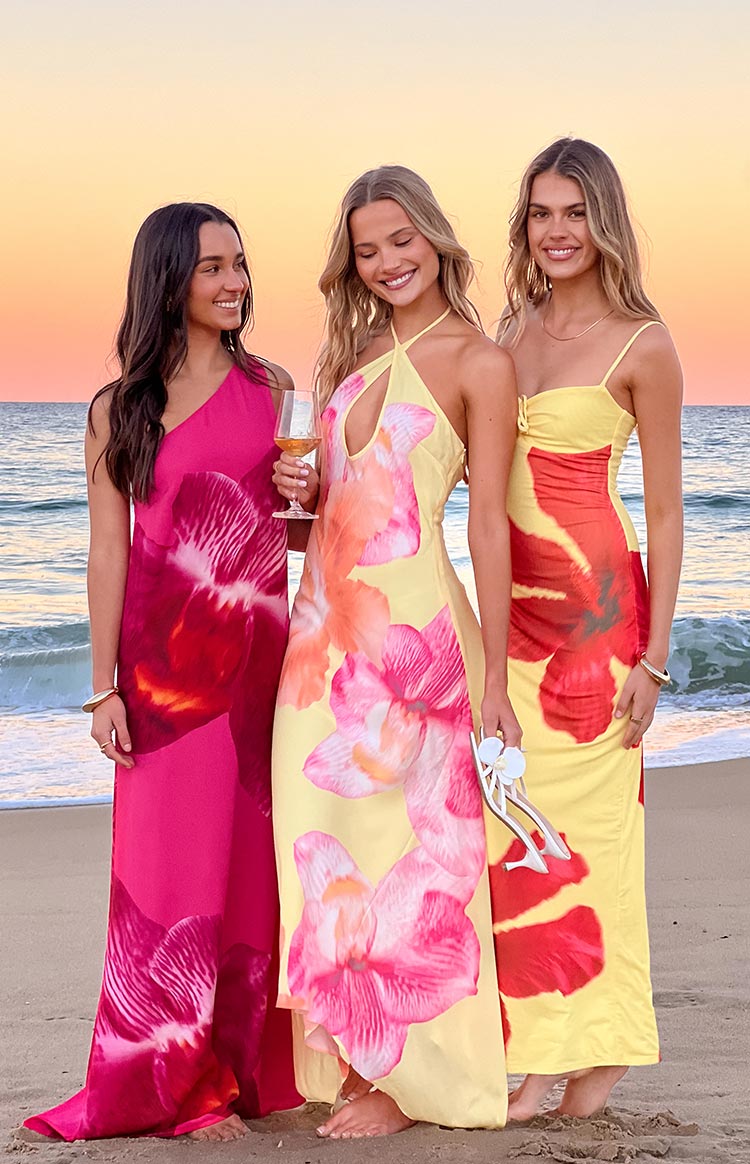 Paisleigh Pembe Orkide Tek Omuz Maxi Elbise