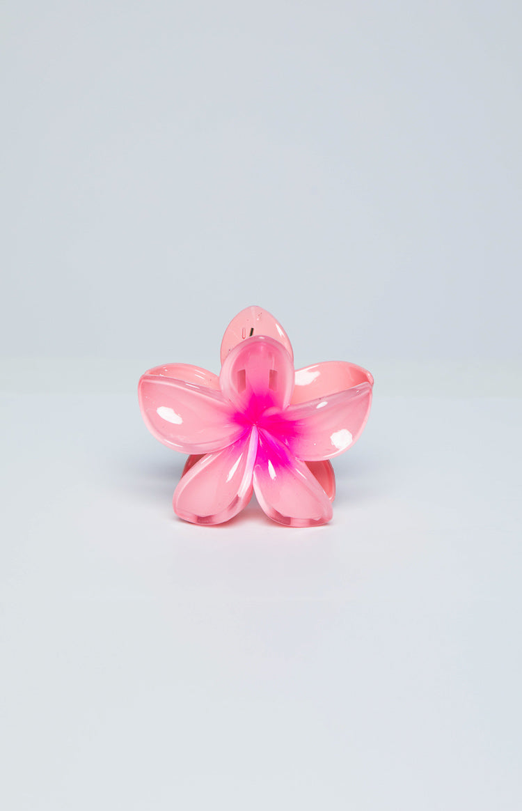 Pembe Frangipani Çiçek Klipsi