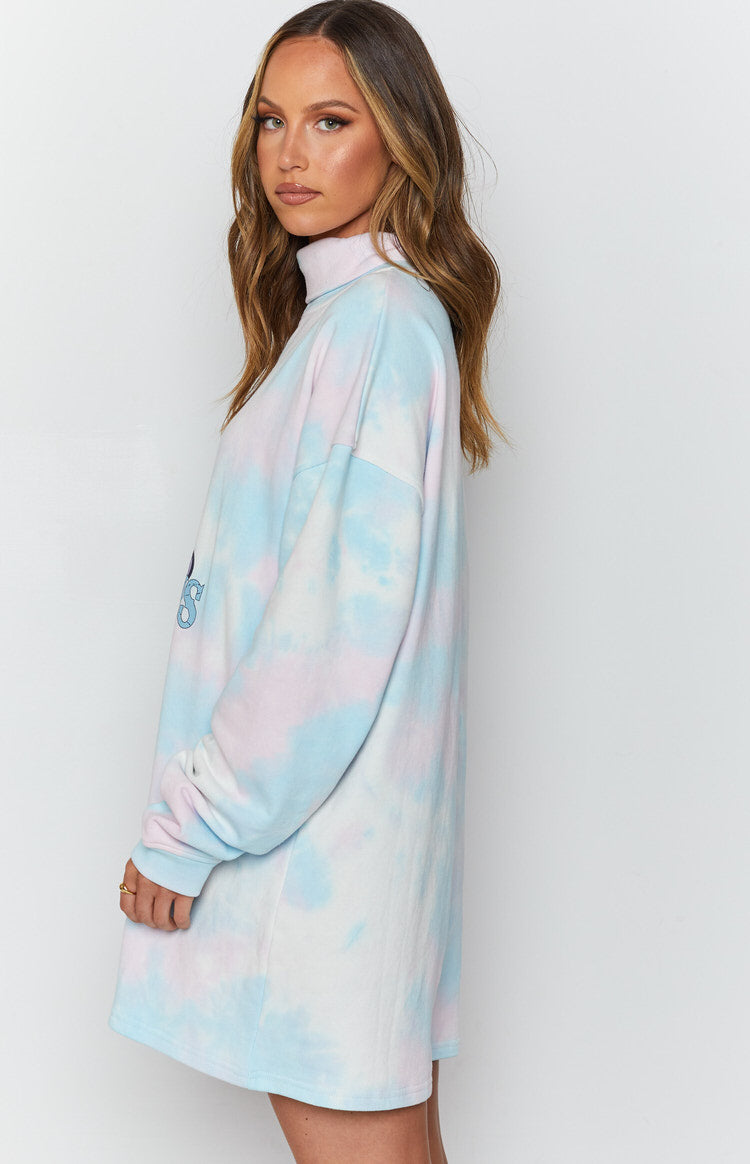 Poisonous Pastel Batik Desenli Uzun Kollu Kazak Elbise
