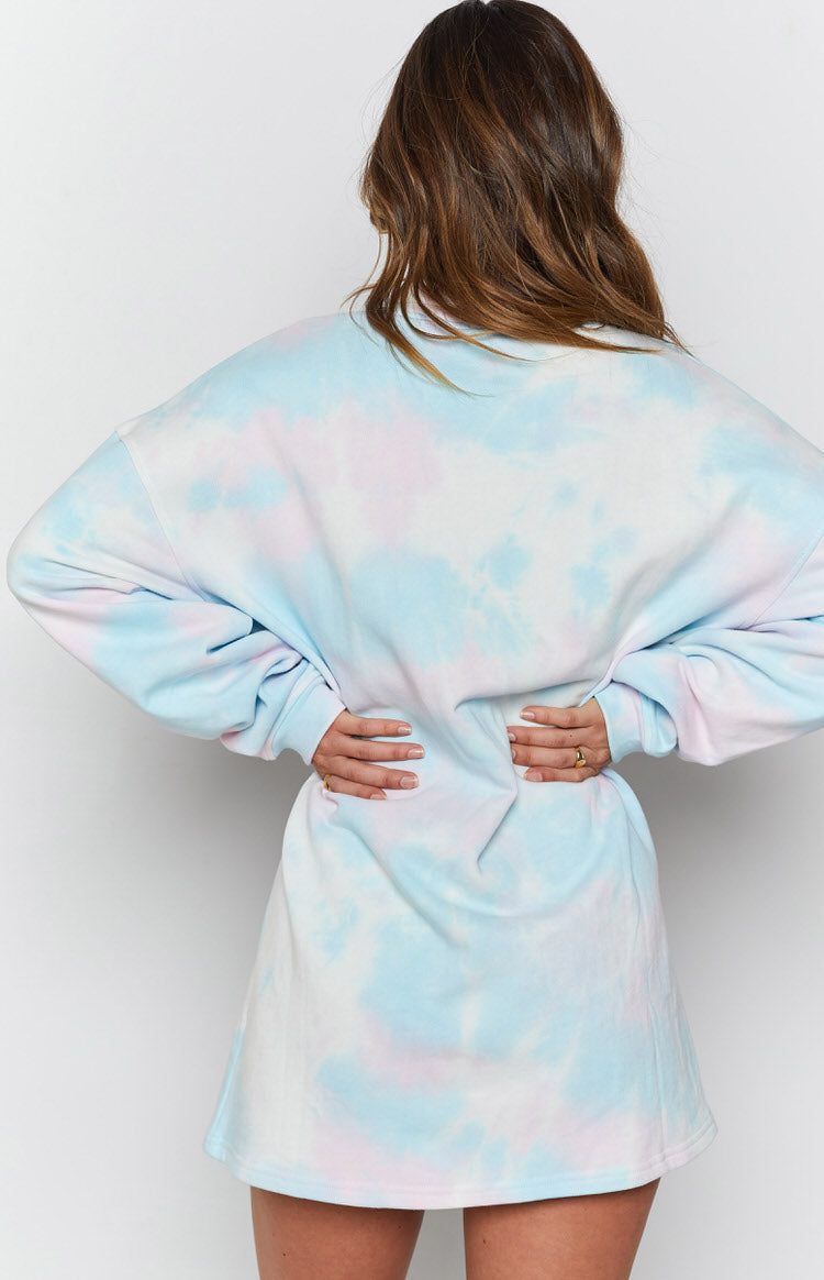 Poisonous Pastel Batik Desenli Uzun Kollu Kazak Elbise