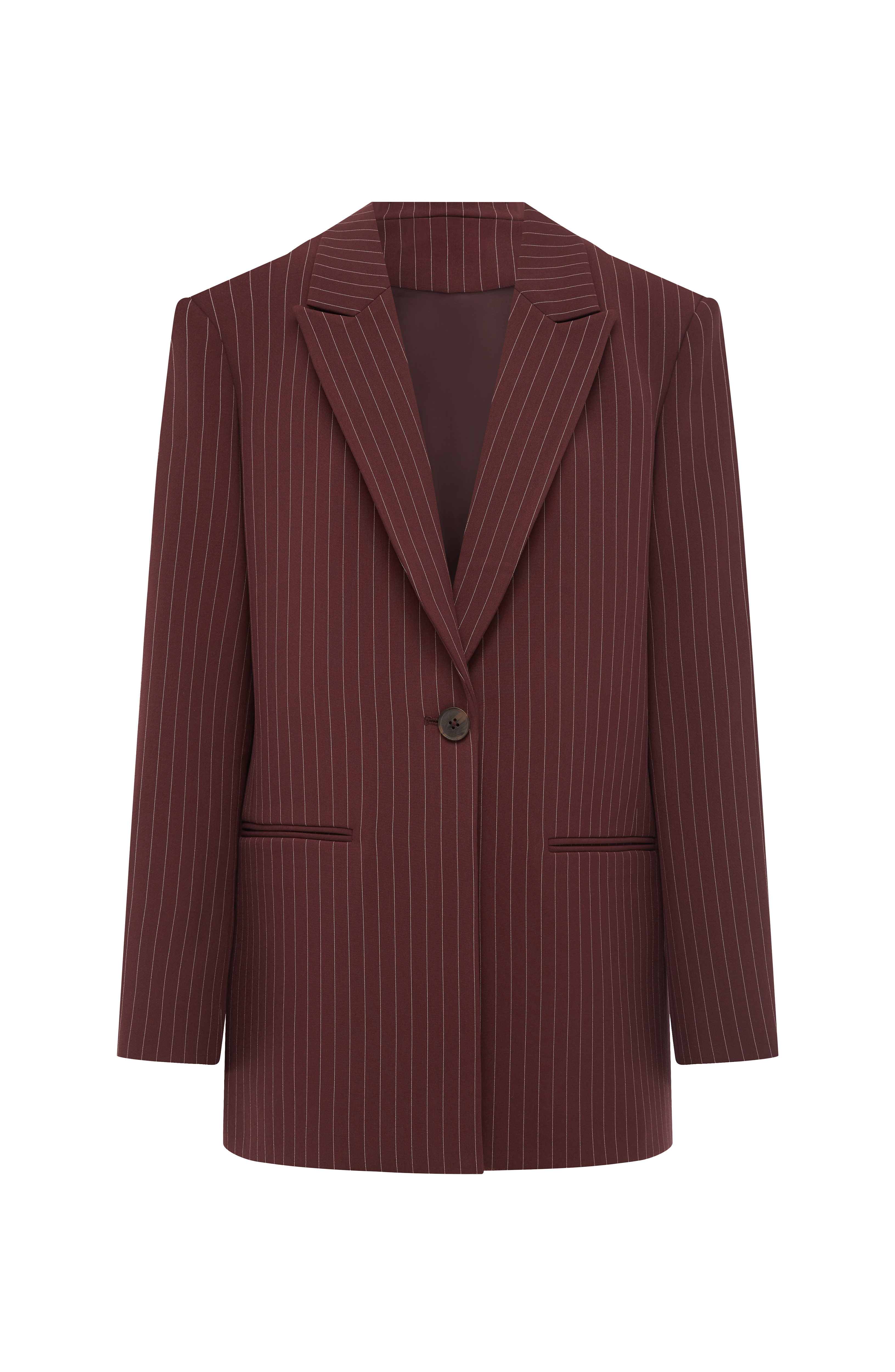 Bordo Çizgili Reece Blazer