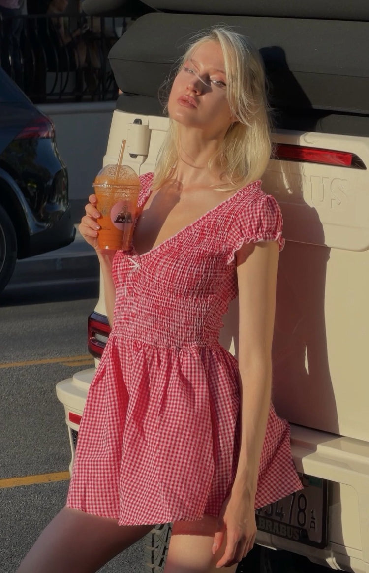 Raldo Kırmızı Gingham Desenli Tulum