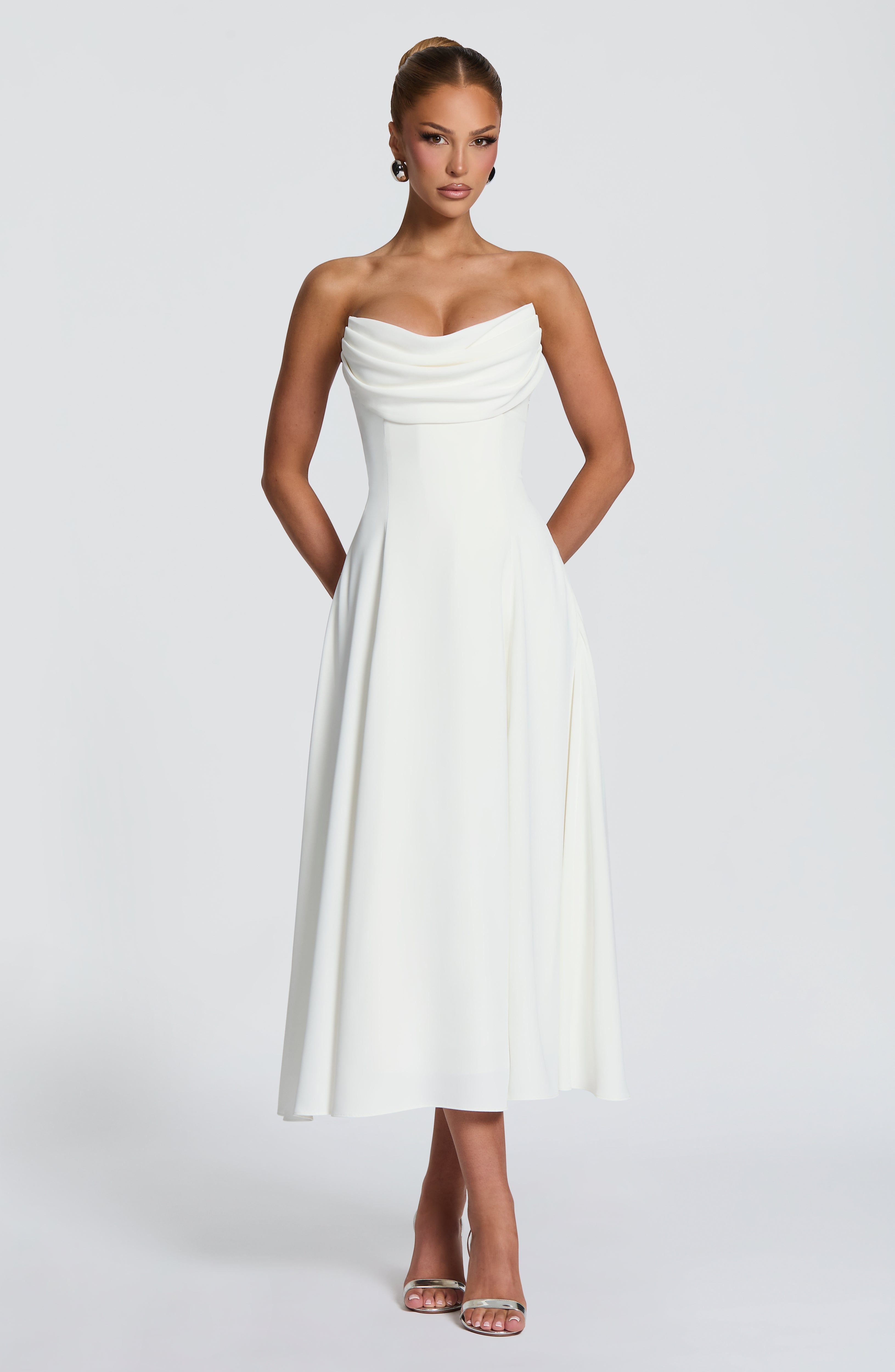 Marlowe Midi Ekru Elbise
