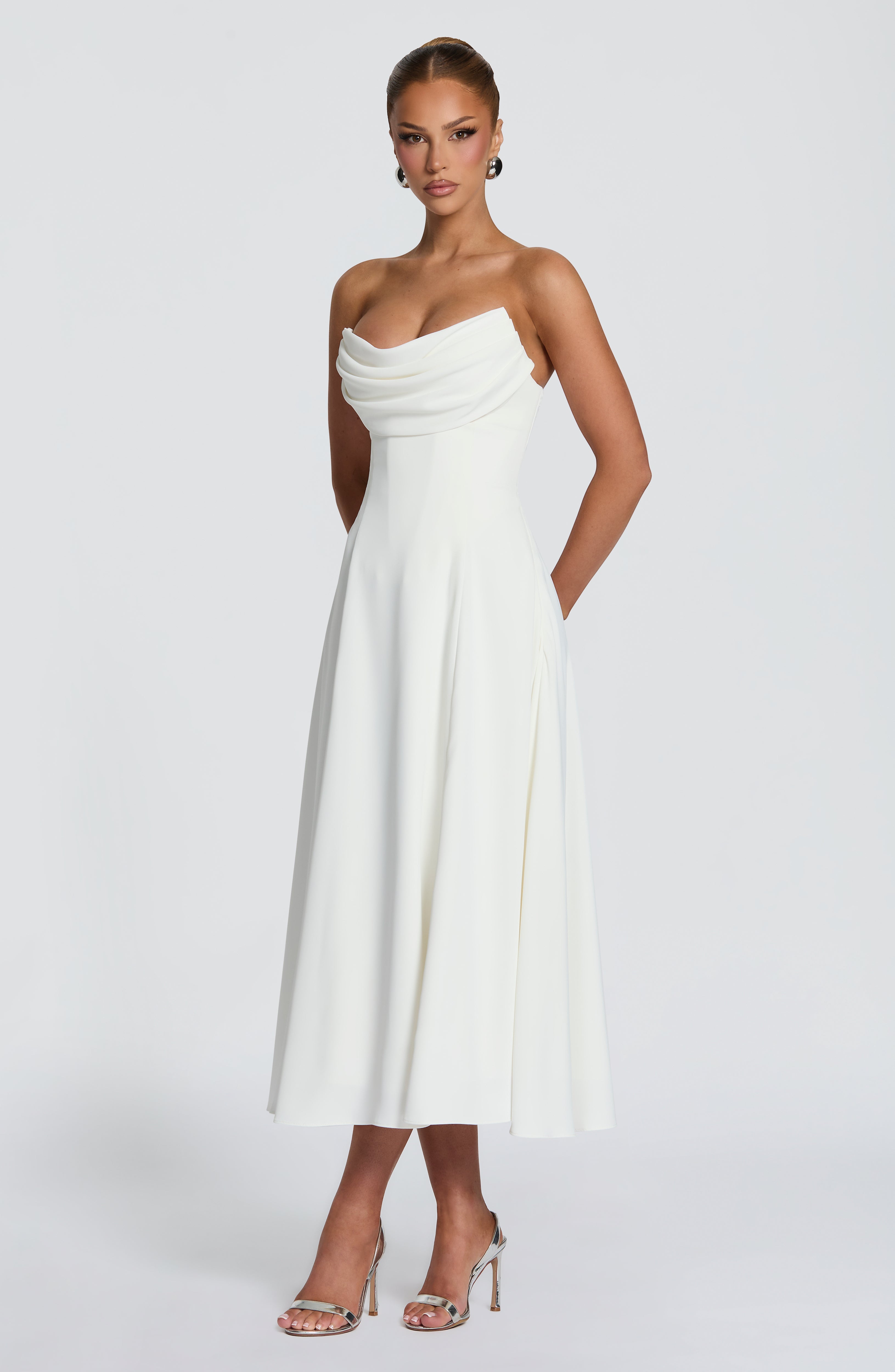 Marlowe Midi Ekru Elbise