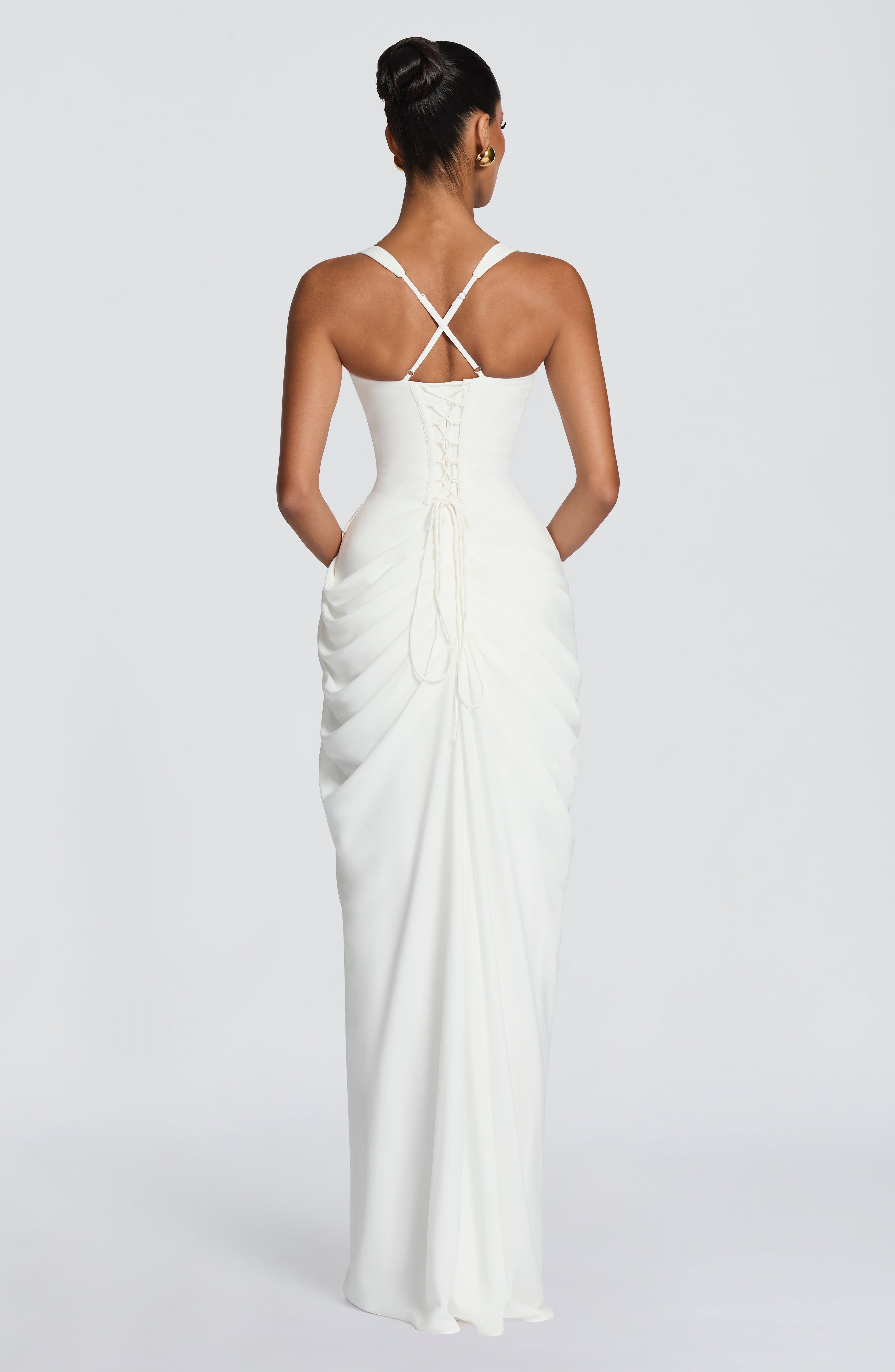 Elara Maxi Krem Elbise