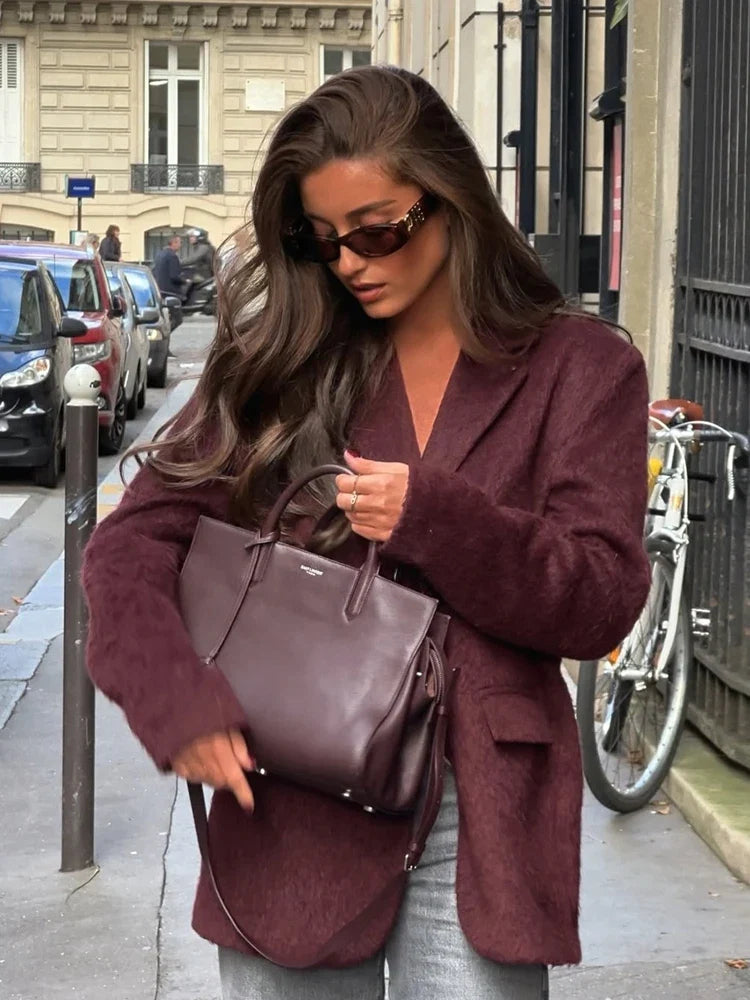 Oversize Yünlü Blazer