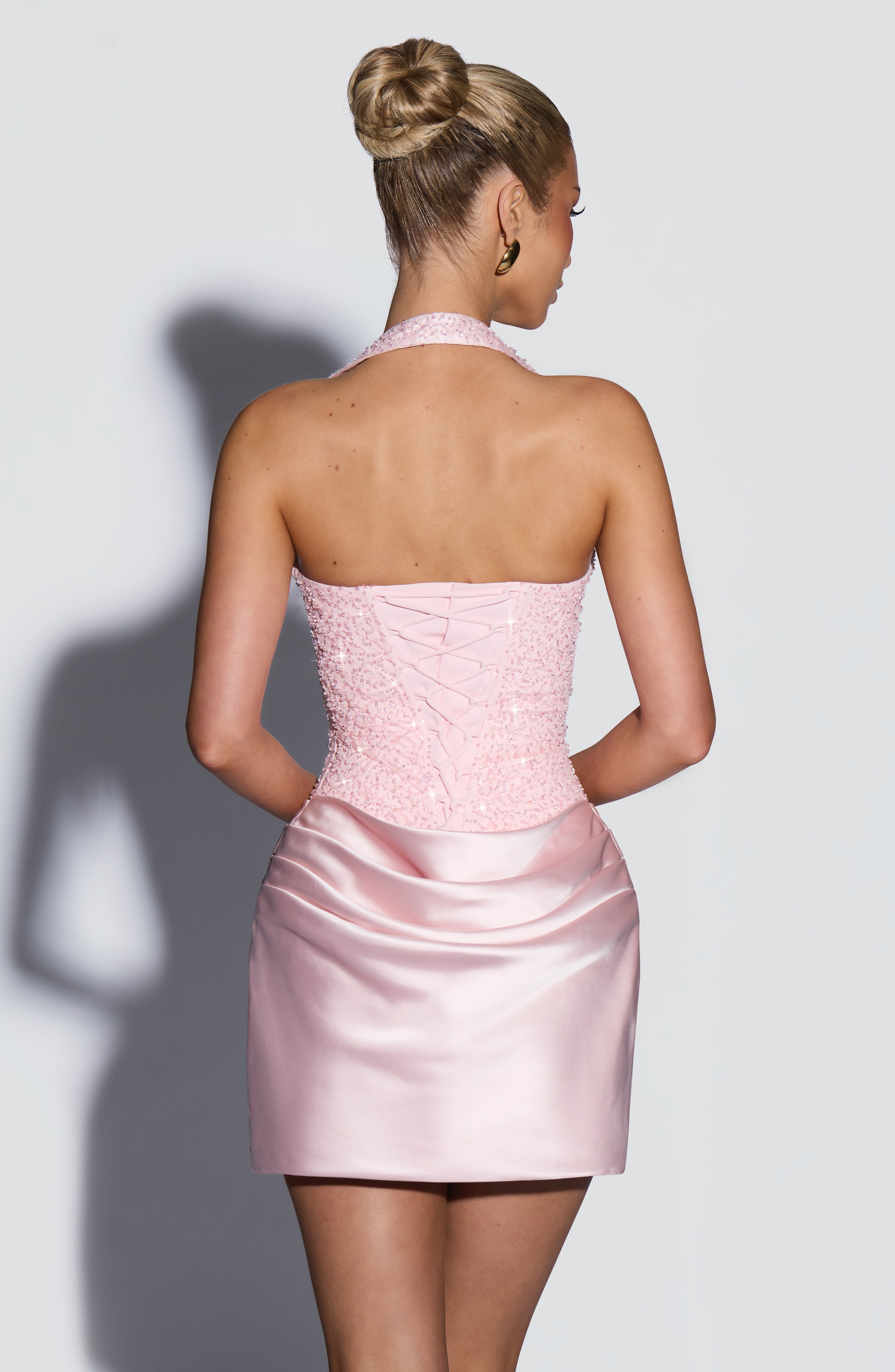 Pembe Nour Mini Elbise