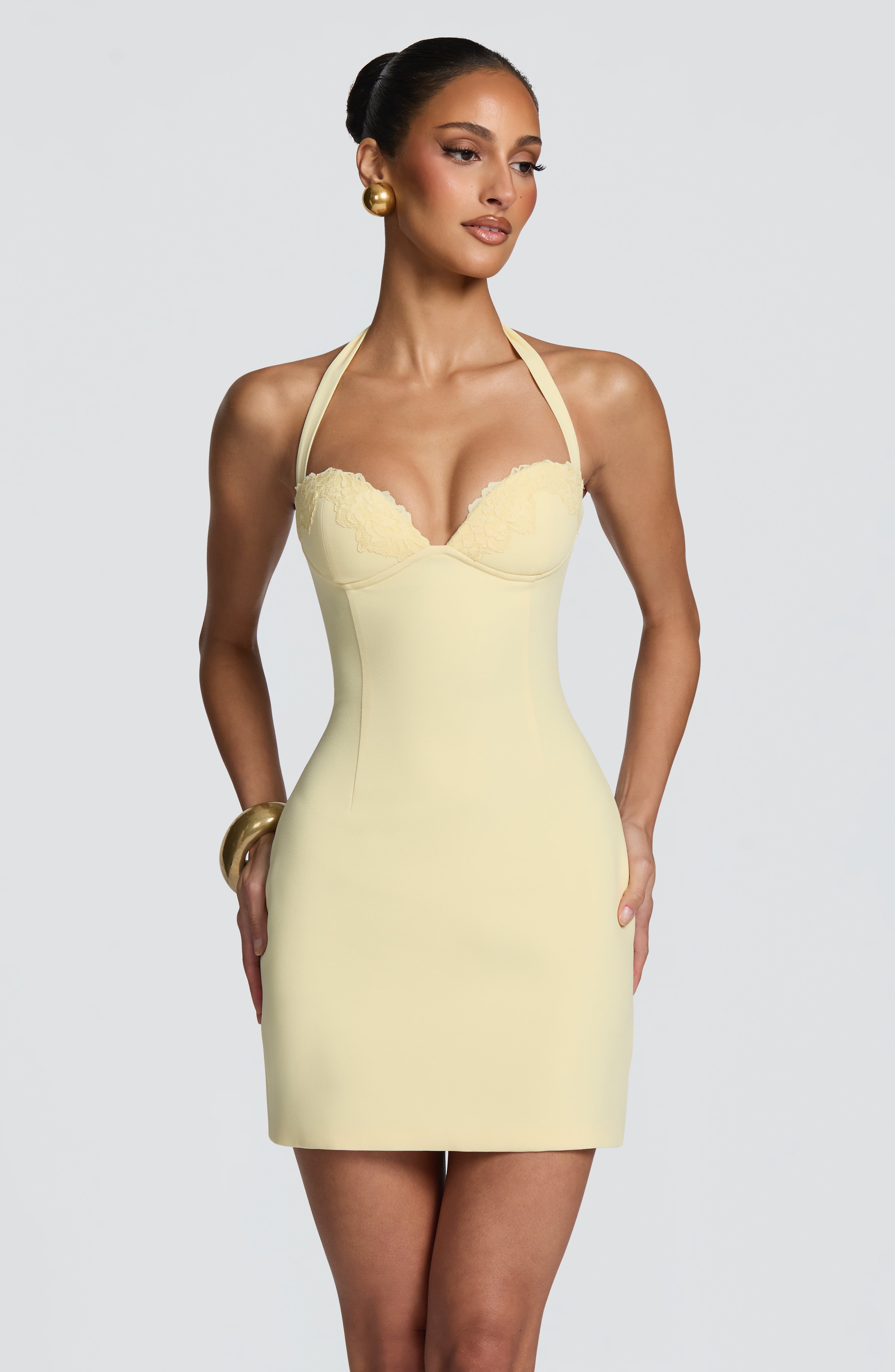 Yazlık Limon Cassia Mini Elbise