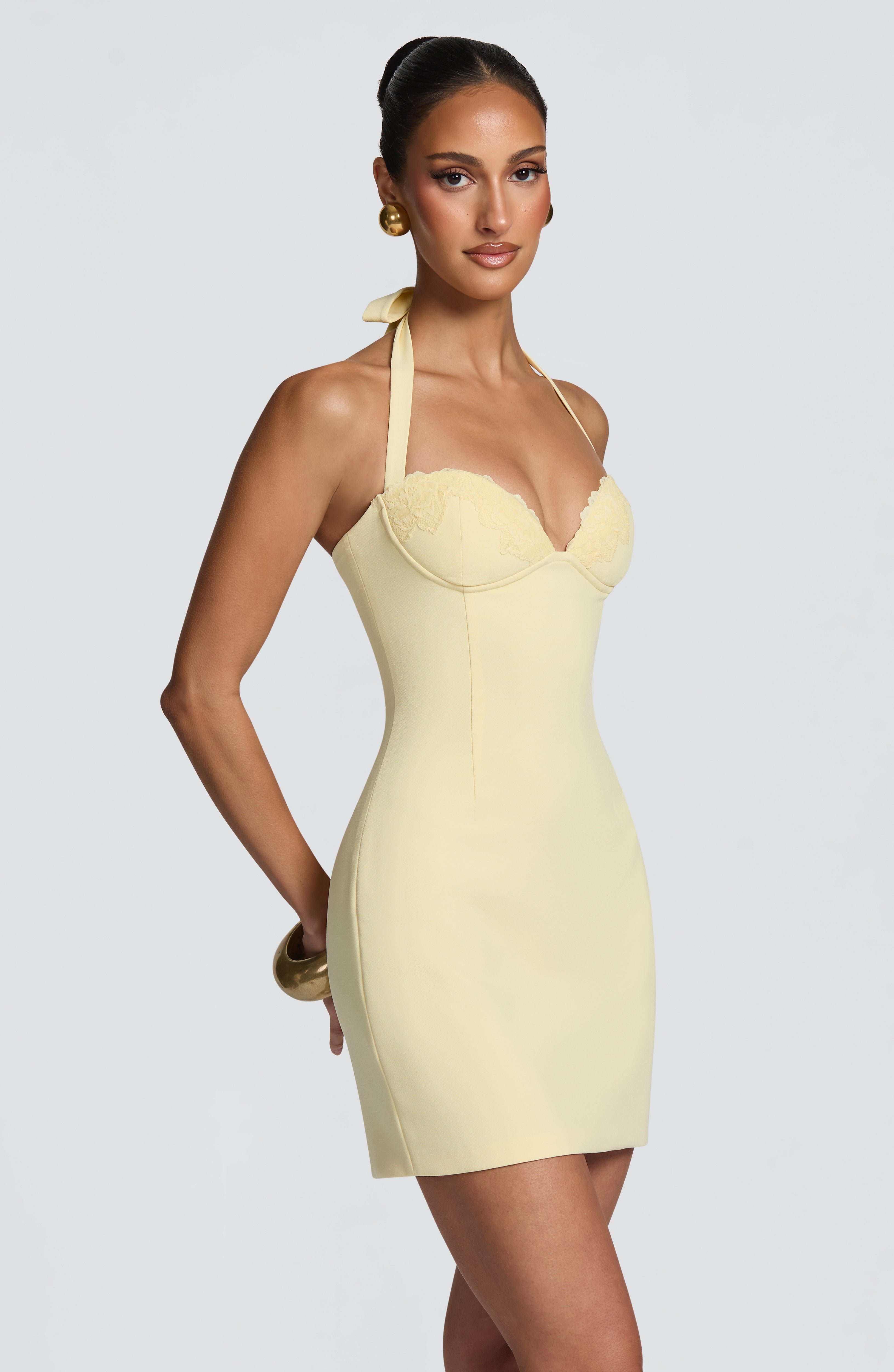 Yazlık Limon Cassia Mini Elbise