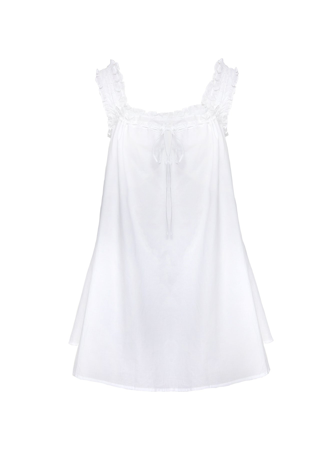 Beyaz Sallanan Mini Elbise