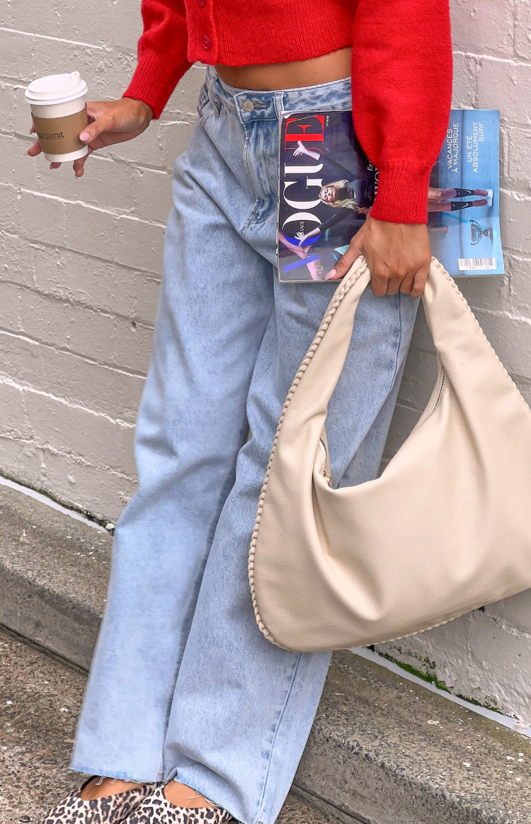 O Senin Işık Mavi Denim Geniş Paça Boyfriend Jean