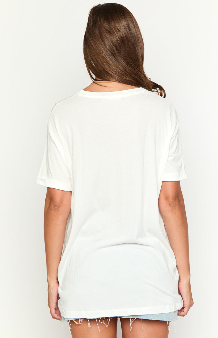 Texas Temalı Beyaz Oversized Tişört