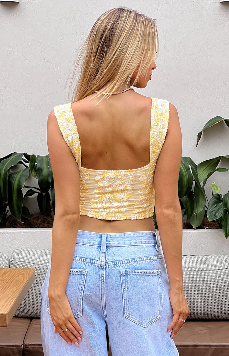 Vida Sarı Dantel Detaylı Bluz