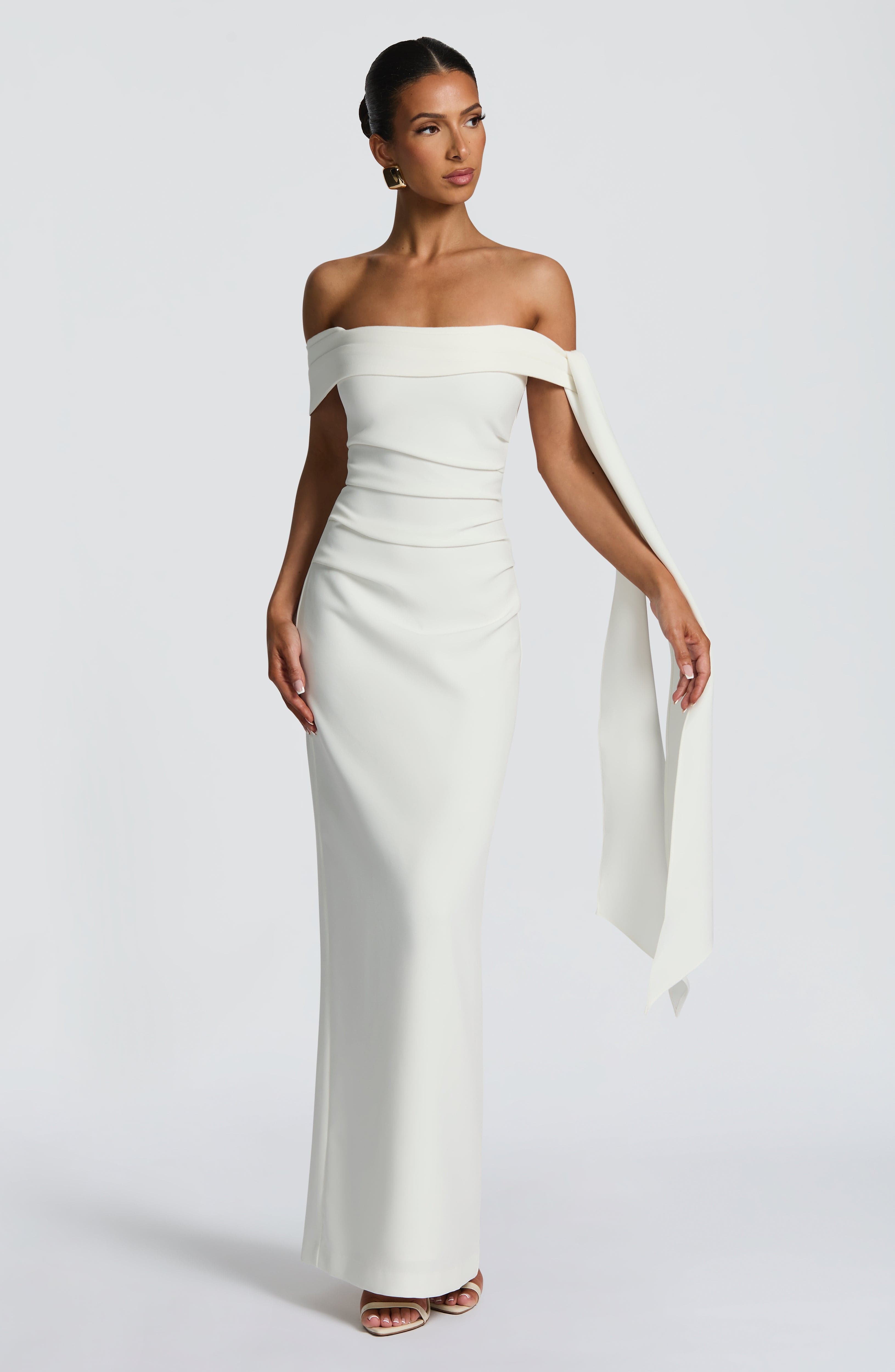 Addie Maxi Ekru Elbise