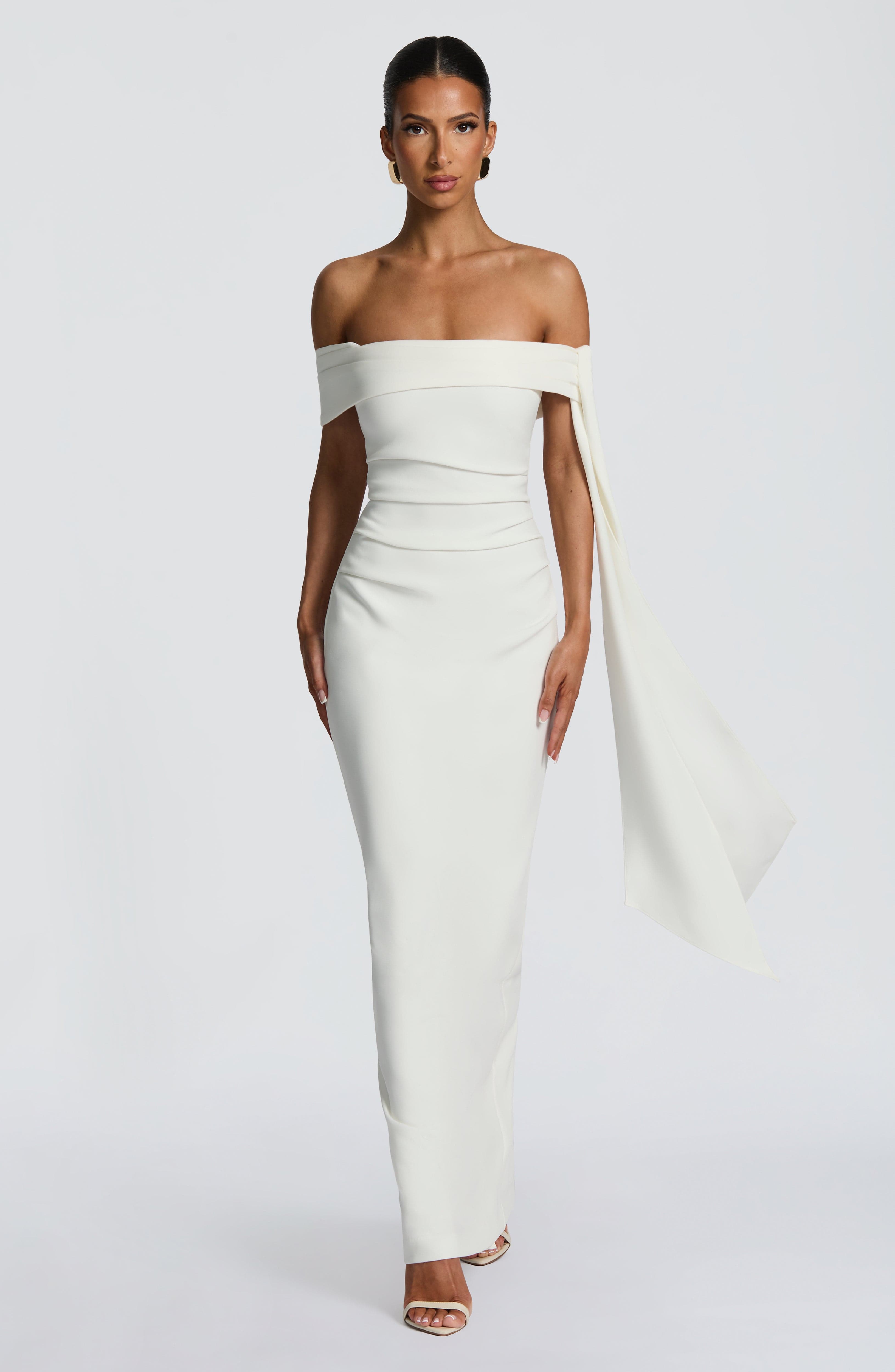 Addie Maxi Ekru Elbise