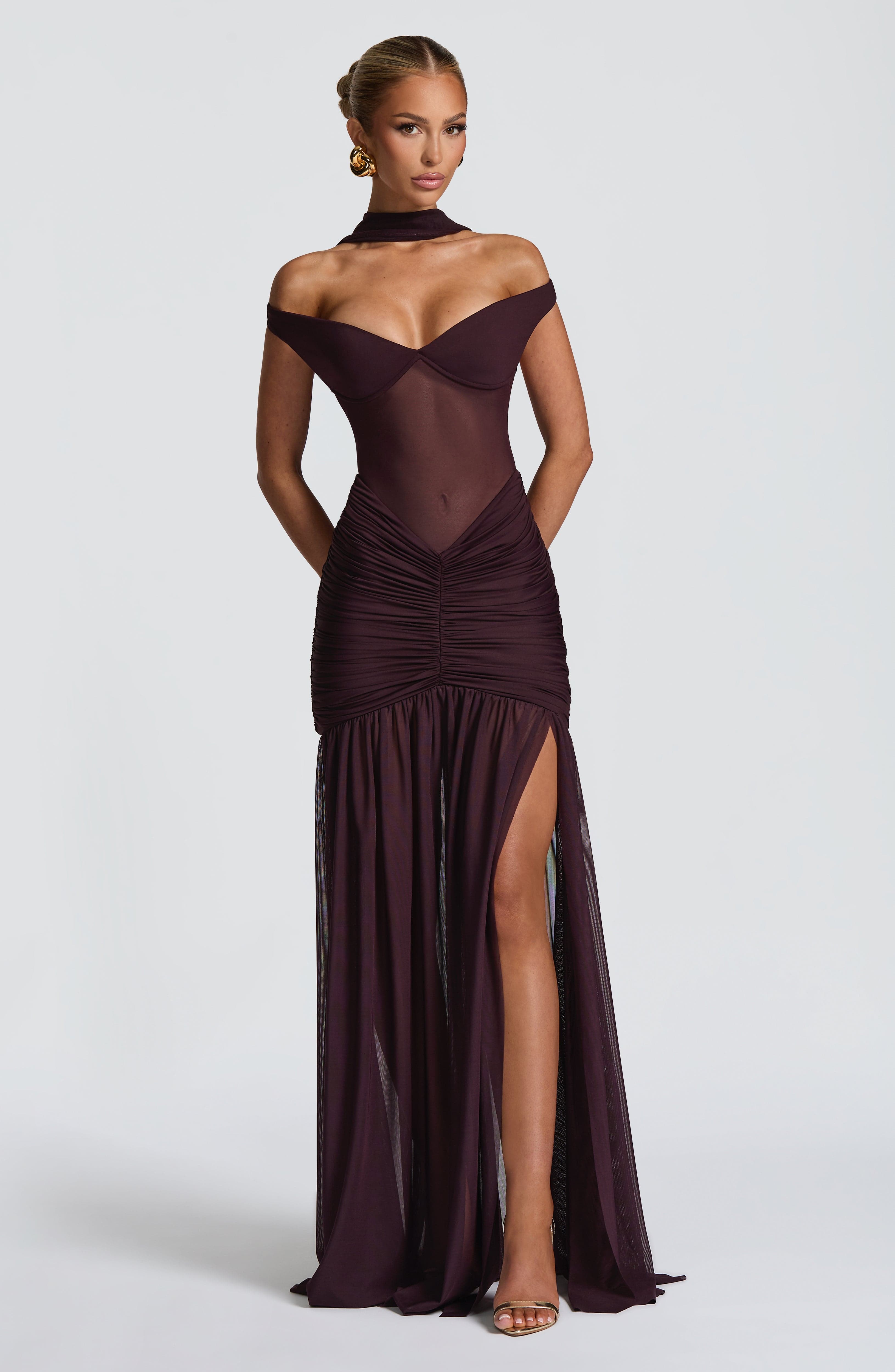 Alaia Maxi Mor Elbise