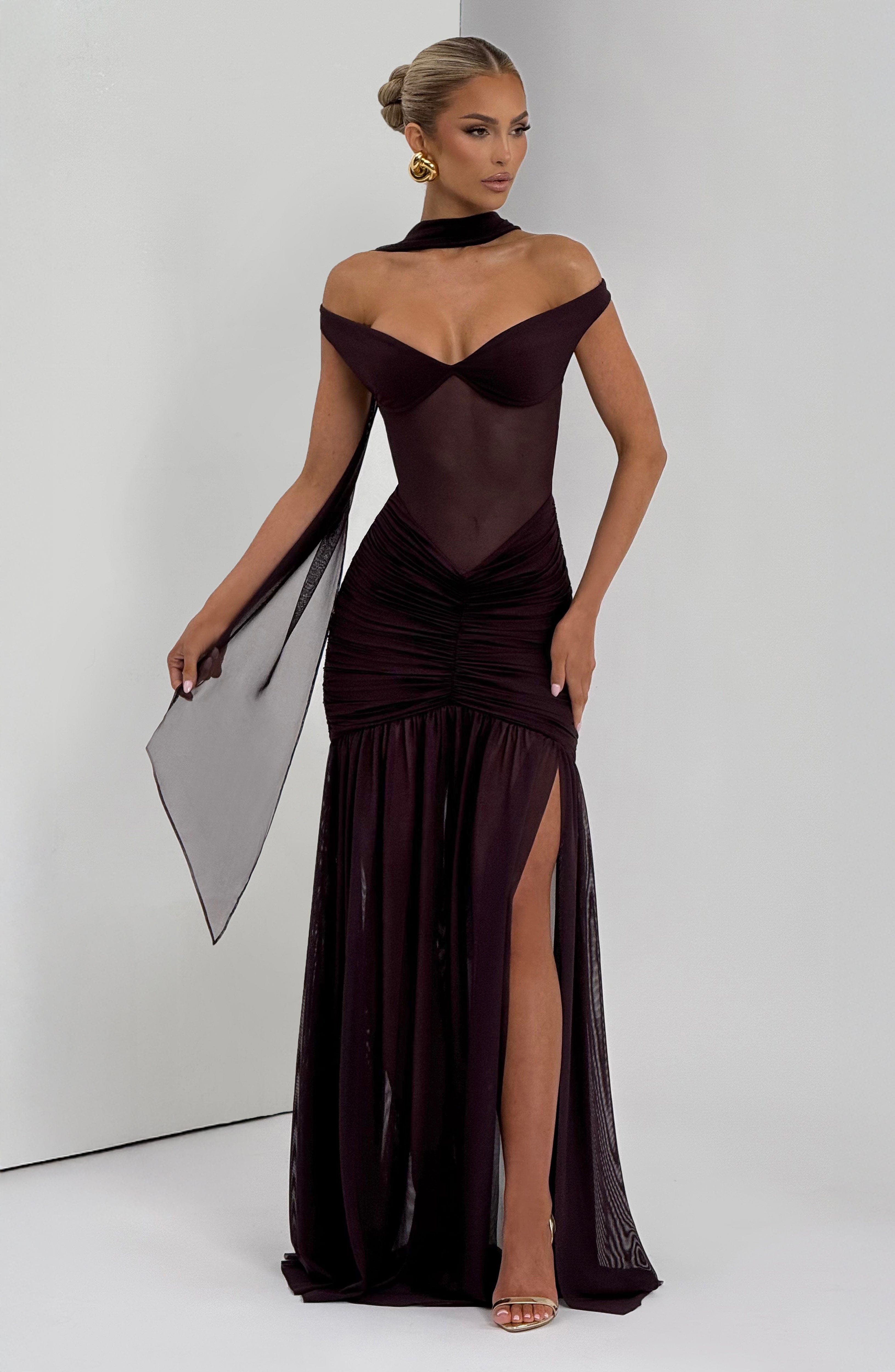 Alaia Maxi Mor Elbise