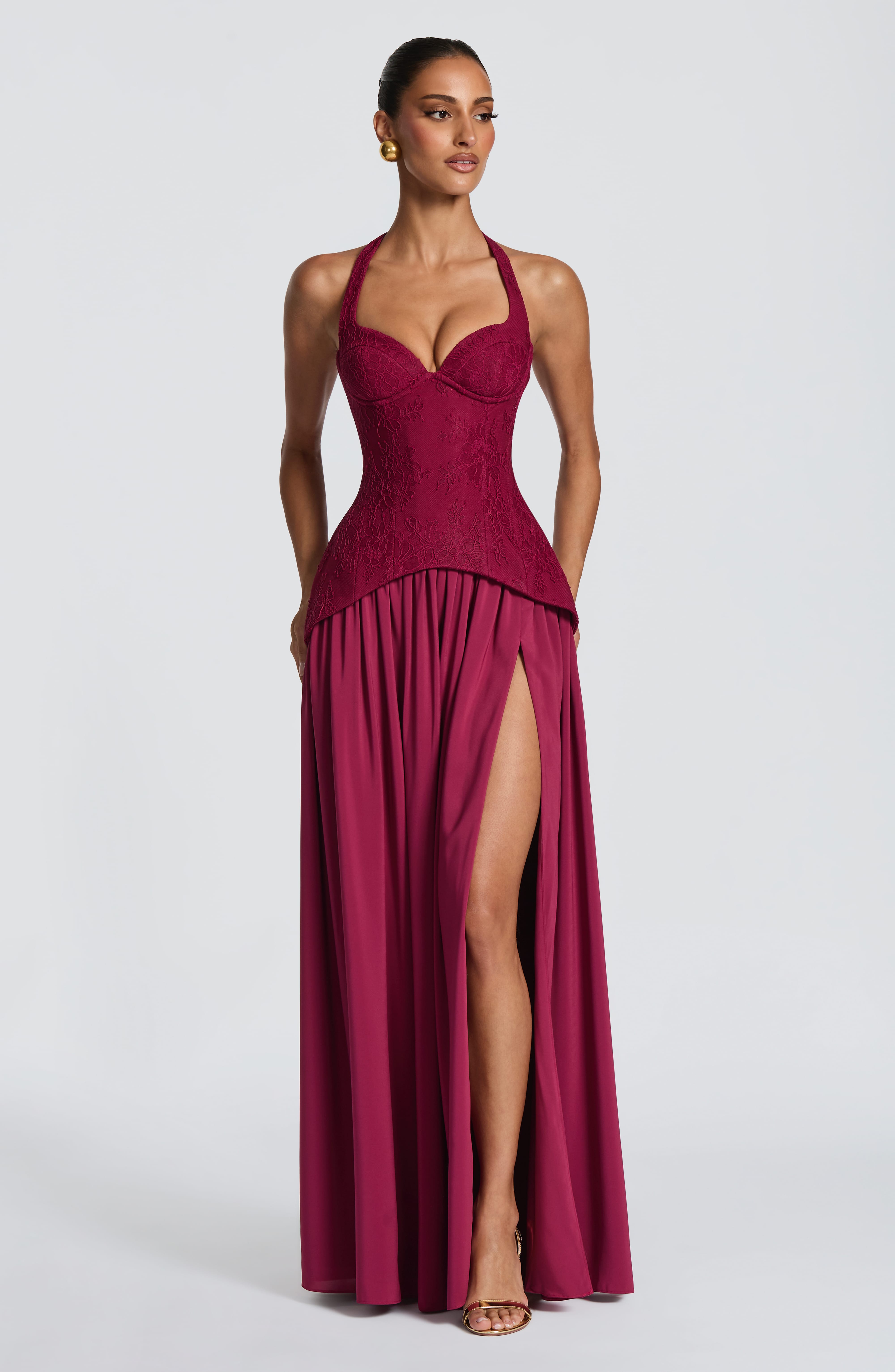 Almira Mor Maxi Elbise