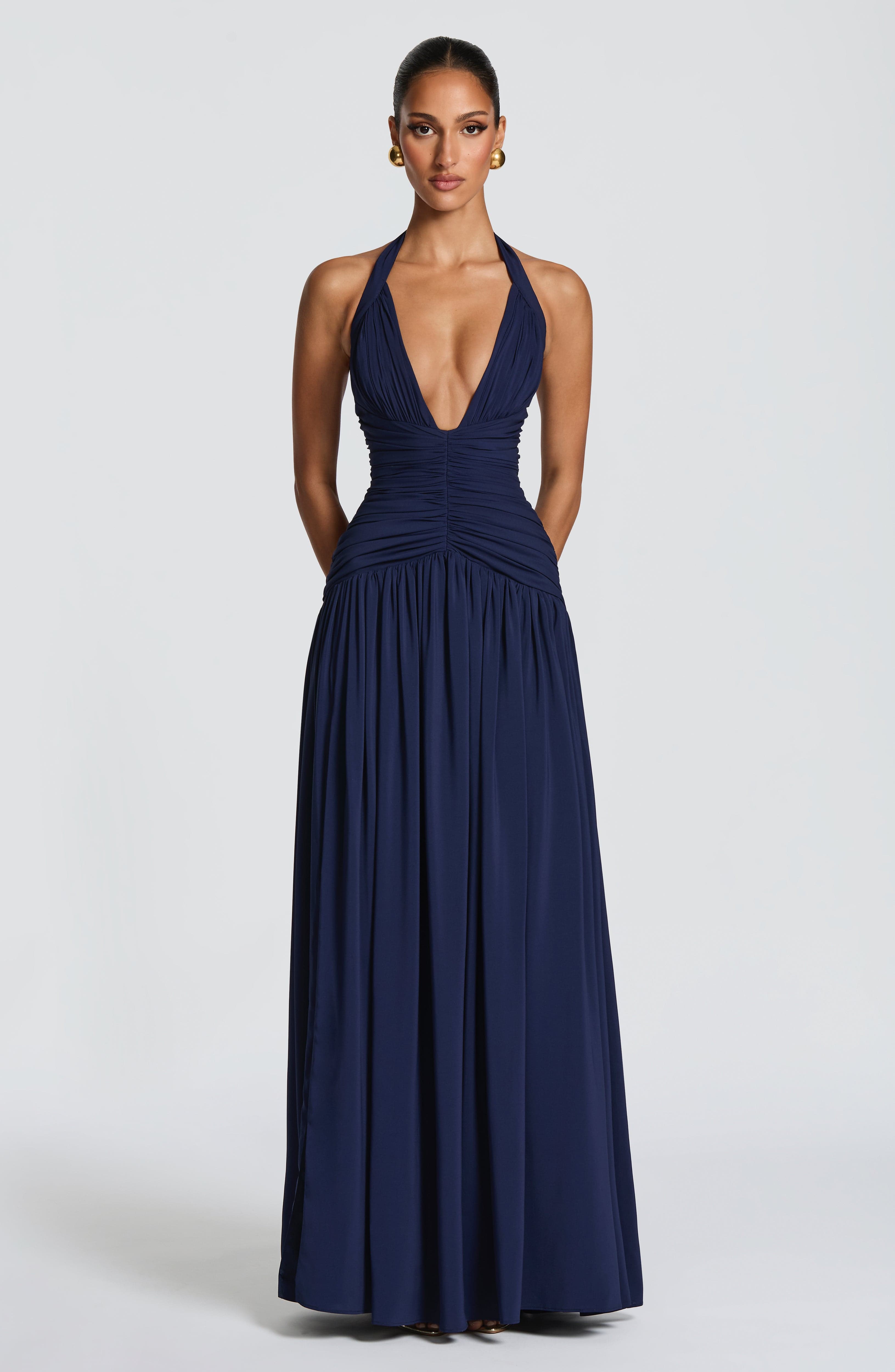Amaris Lacivert Maxi Elbise