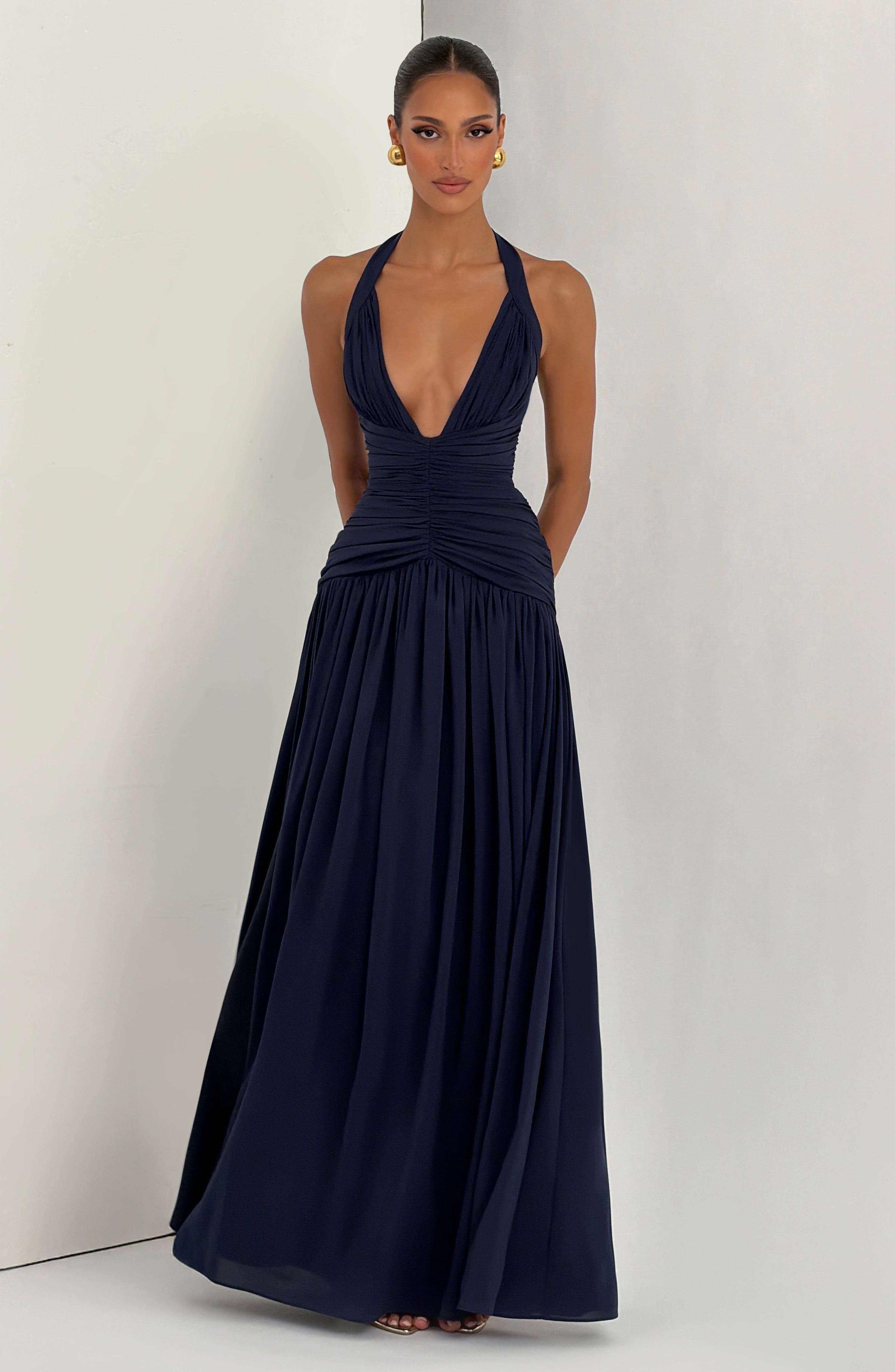 Amaris Lacivert Maxi Elbise