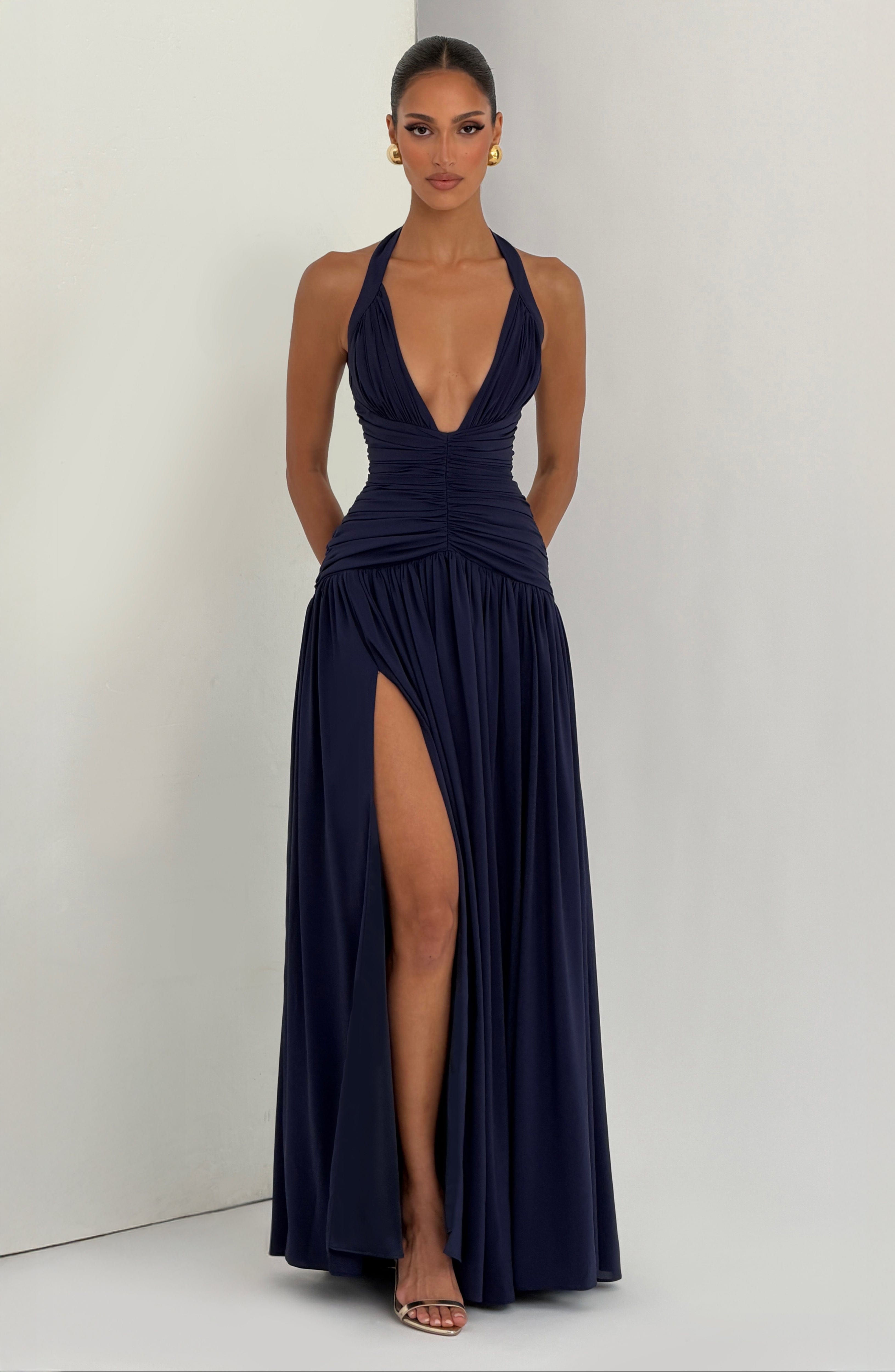 Amaris Lacivert Maxi Elbise