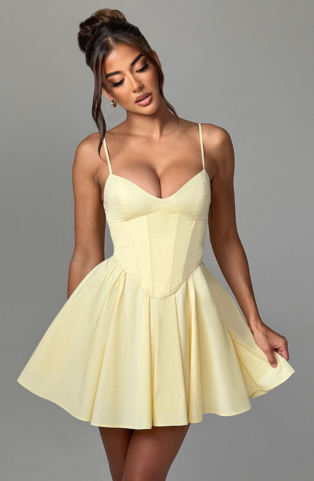 Analeigh Limon Mini Elbise