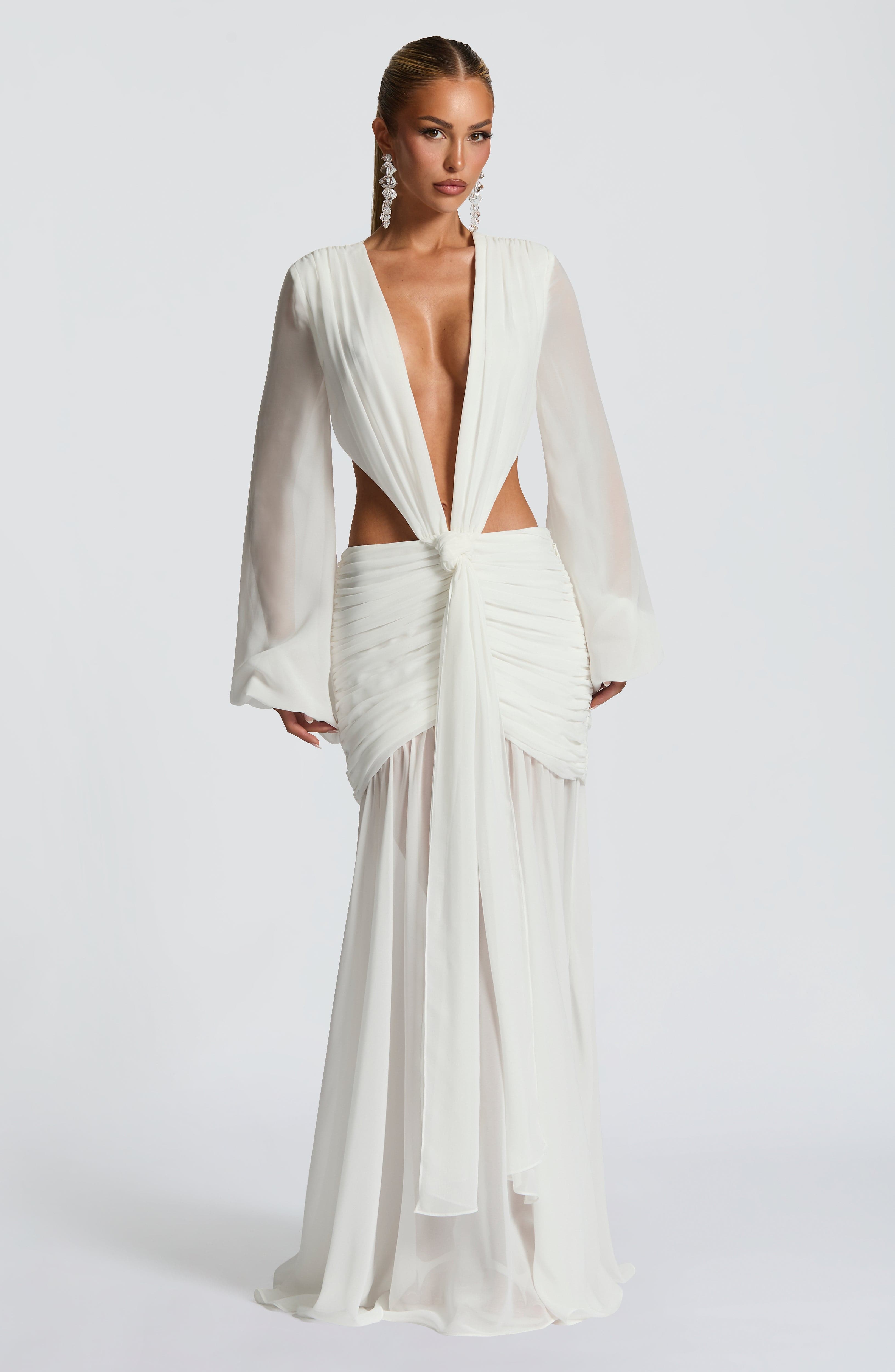 Andrina Maxi Ekru Elbise