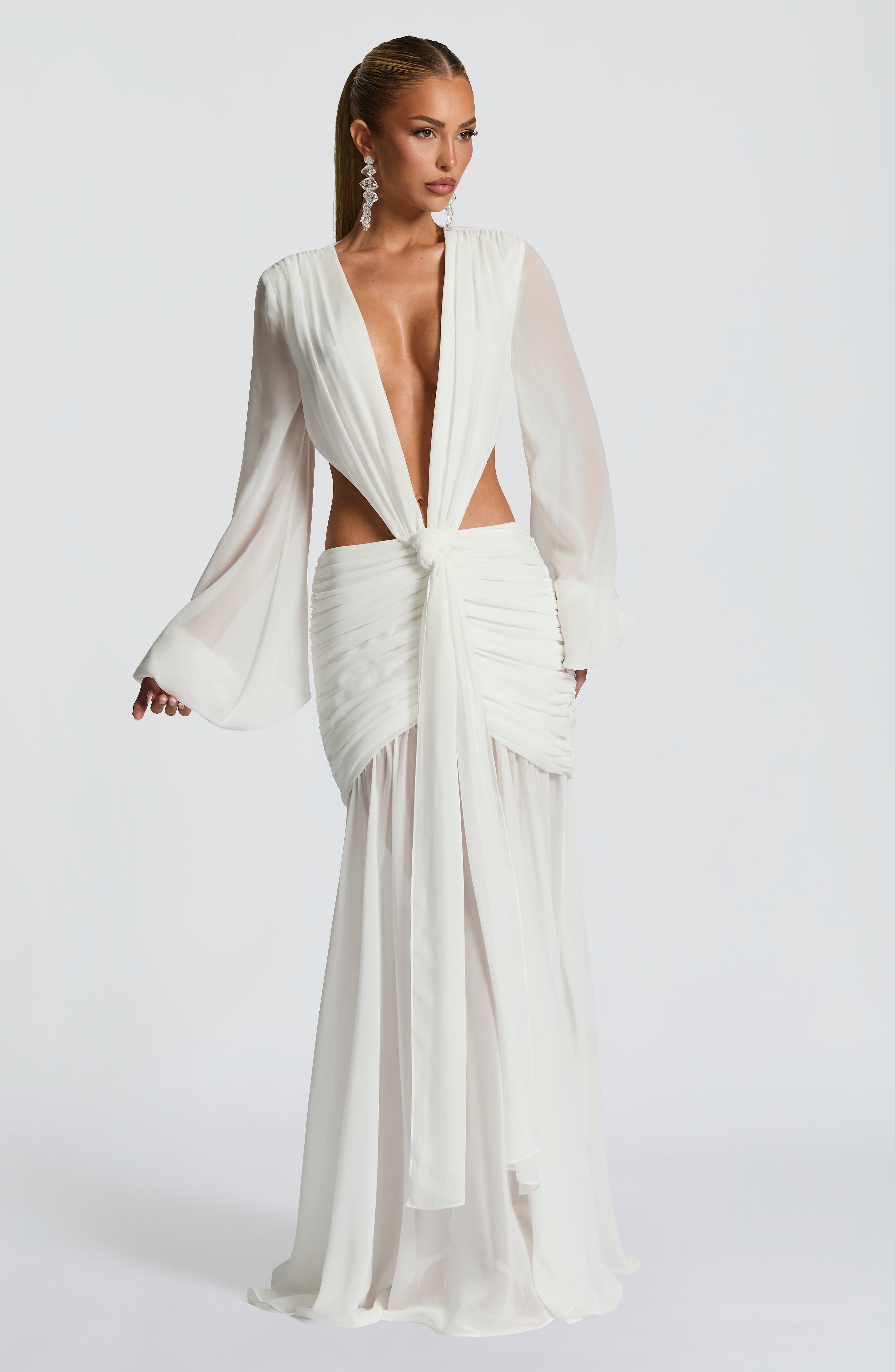 Andrina Maxi Ekru Elbise