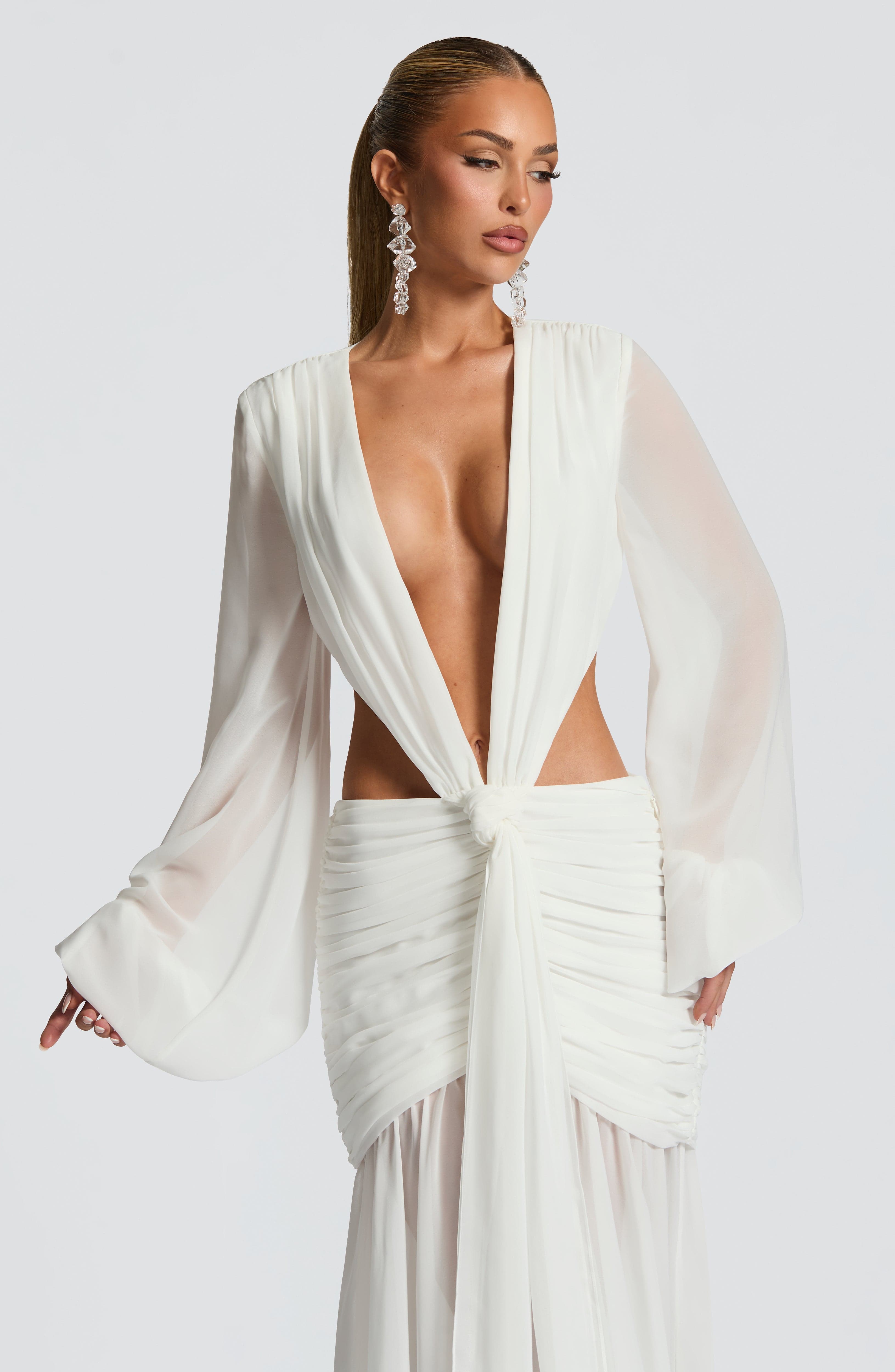 Andrina Maxi Ekru Elbise