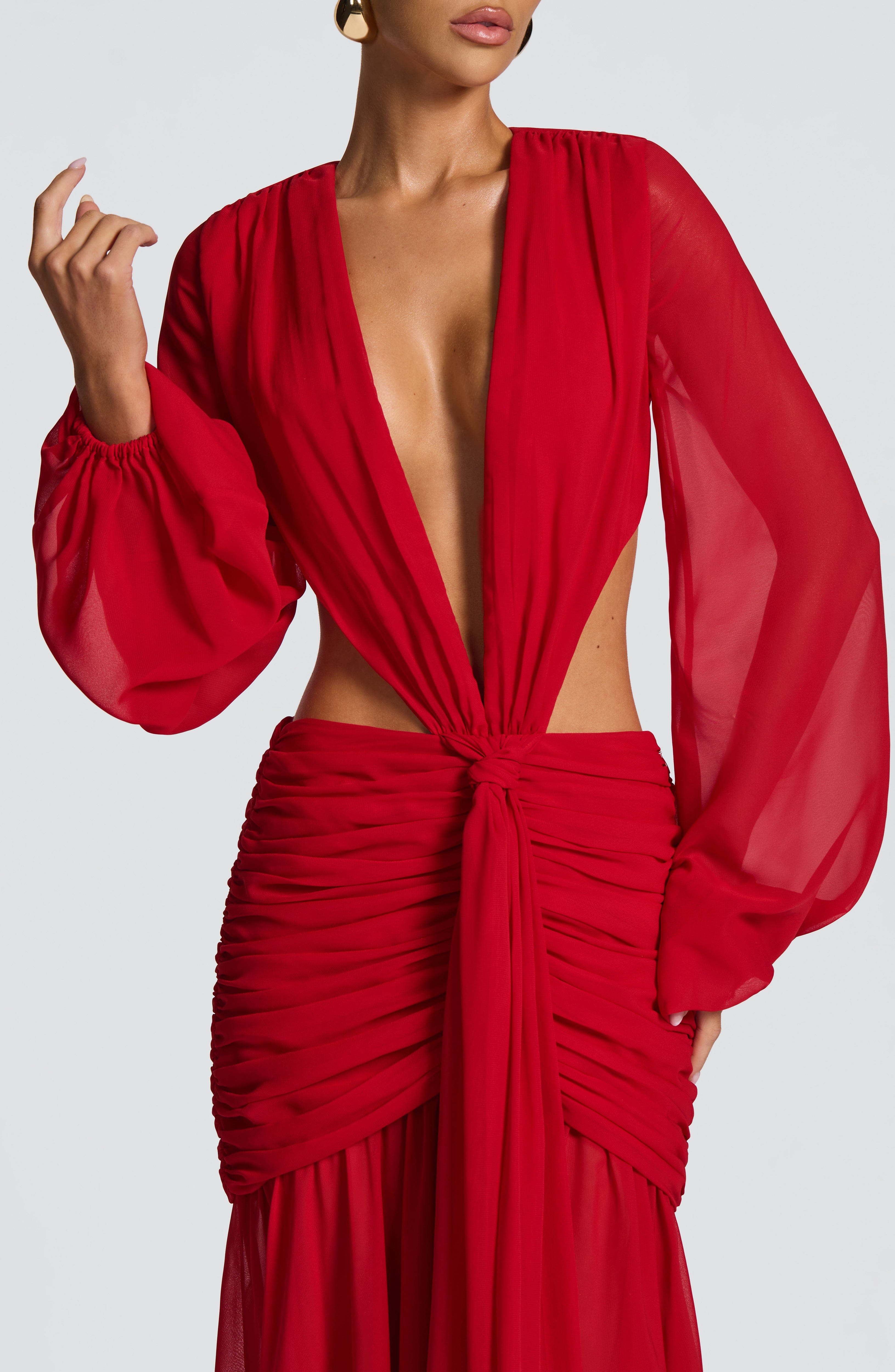 Kırmızı Andrina Maxi Elbise