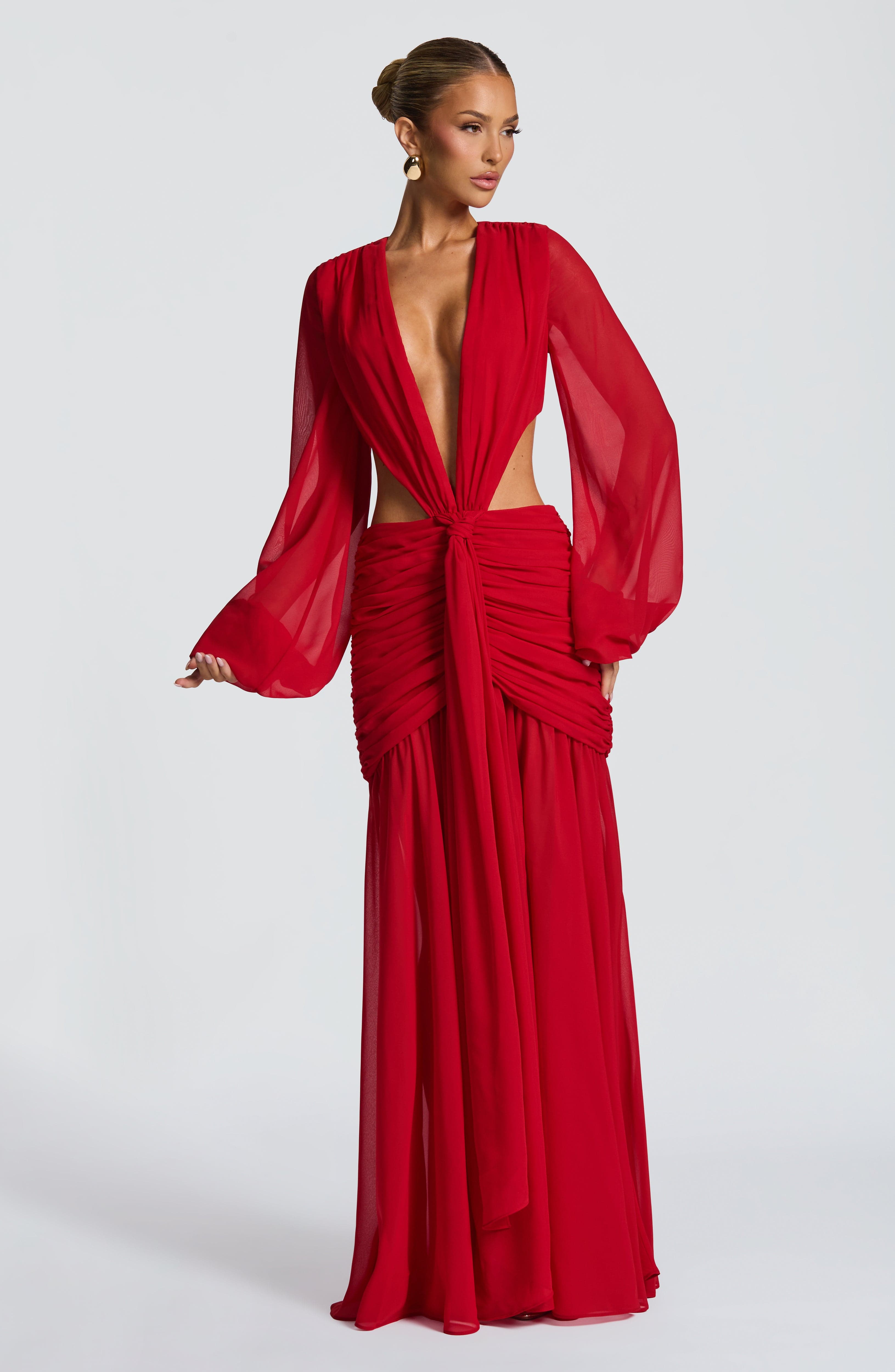 Kırmızı Andrina Maxi Elbise