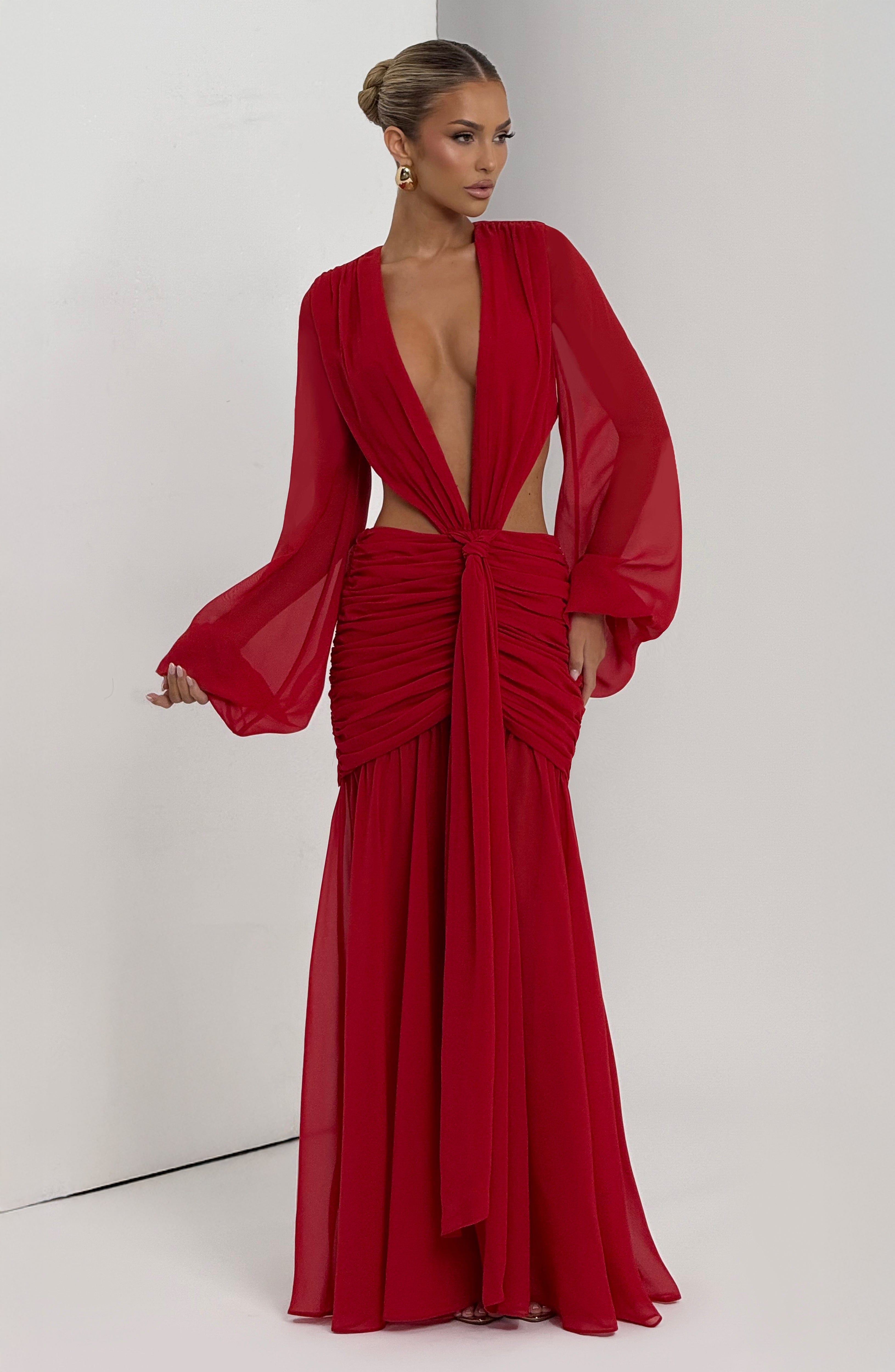 Kırmızı Andrina Maxi Elbise