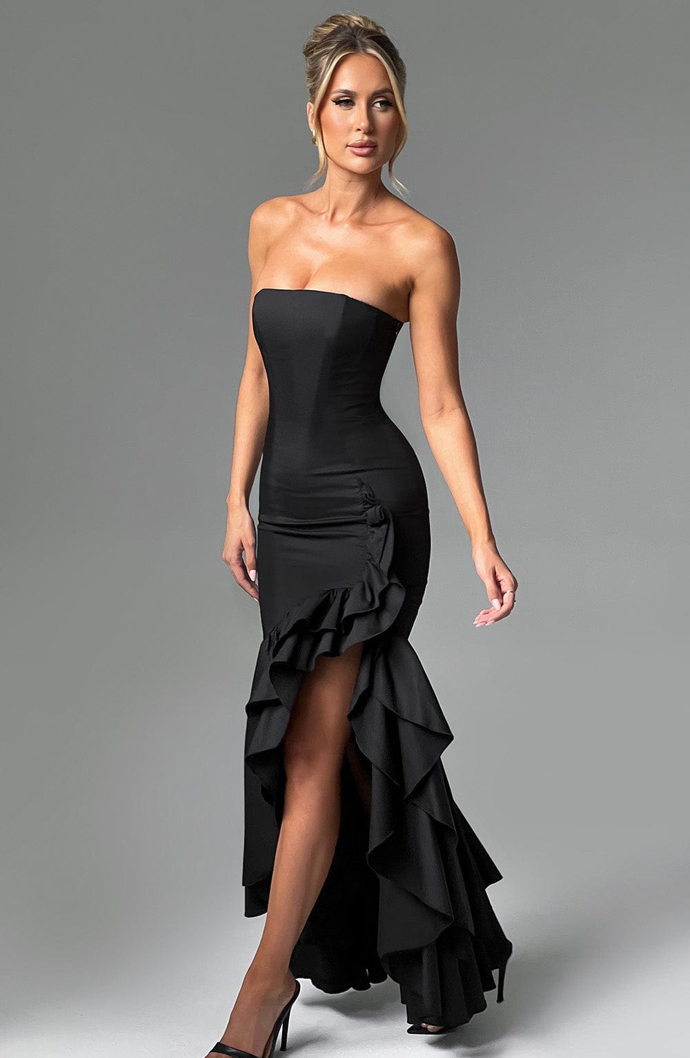 Angelina Siyah Maxi Elbise