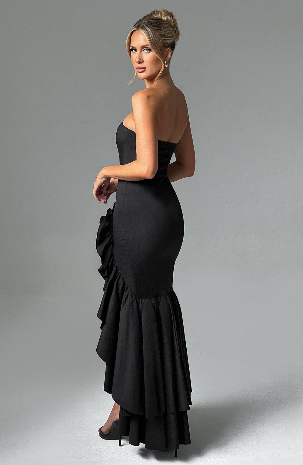 Angelina Siyah Maxi Elbise