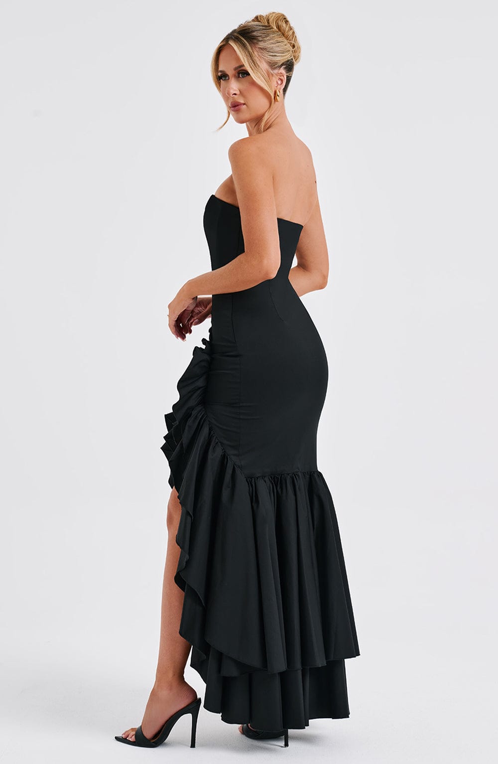 Angelina Siyah Maxi Elbise