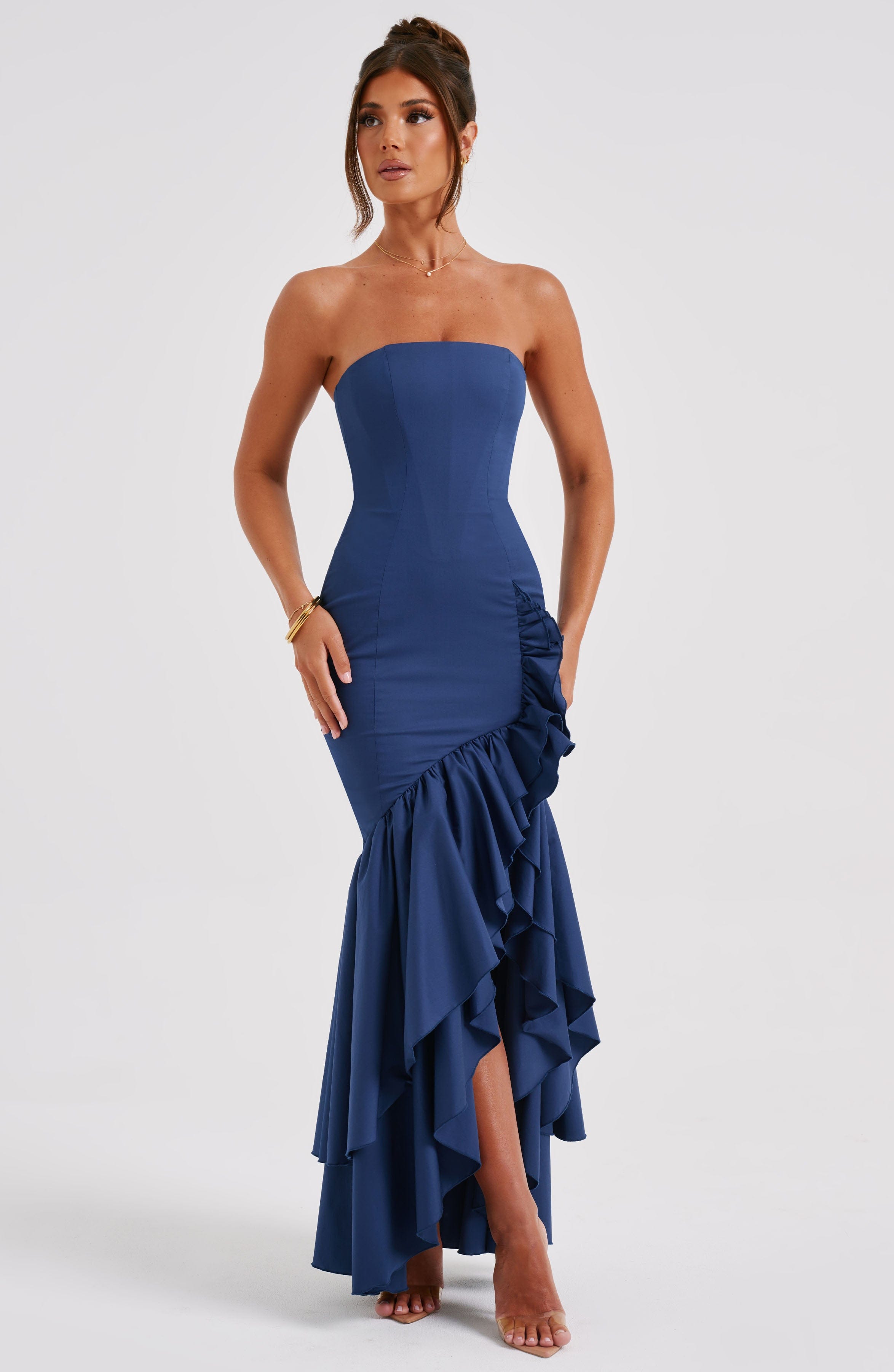 Angelina Lacivert Maxi Elbise