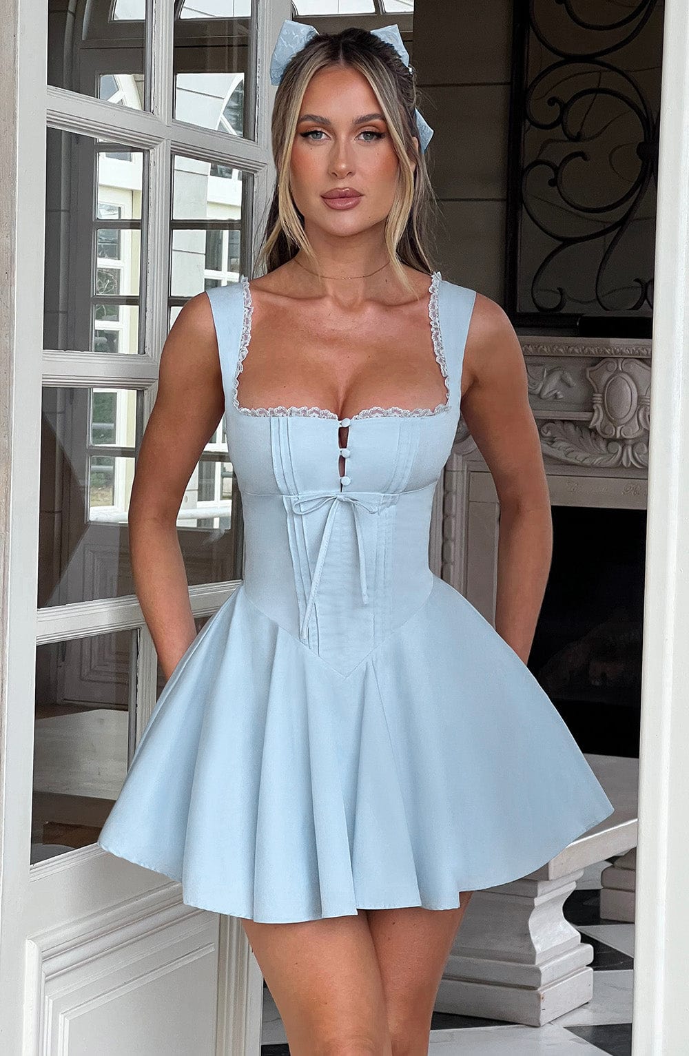 Antonella Mini Mavi Elbise