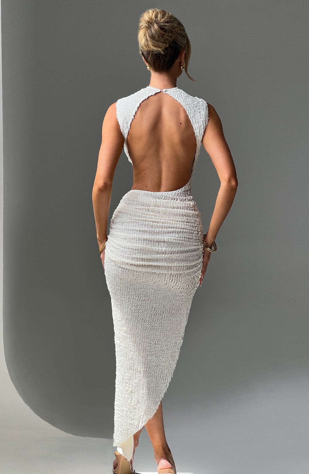 Aphrodite Midi Krem Elbise