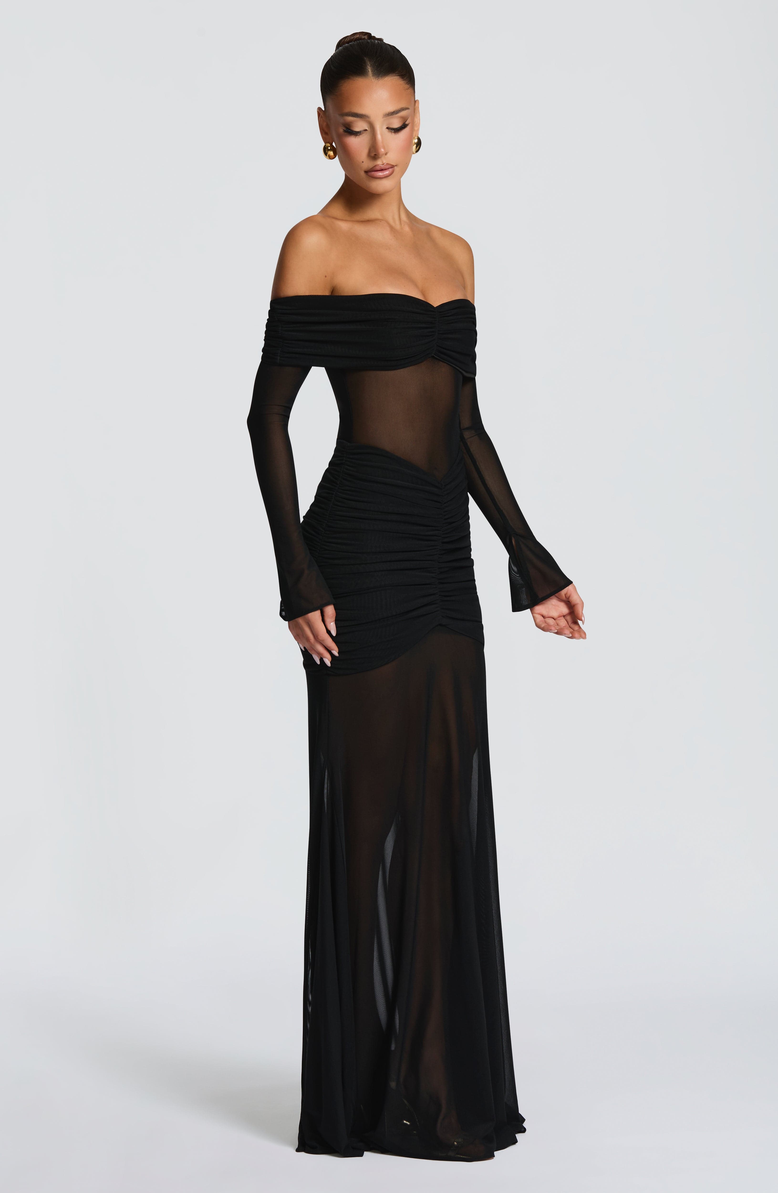 Arlena Siyah Maxi Elbise