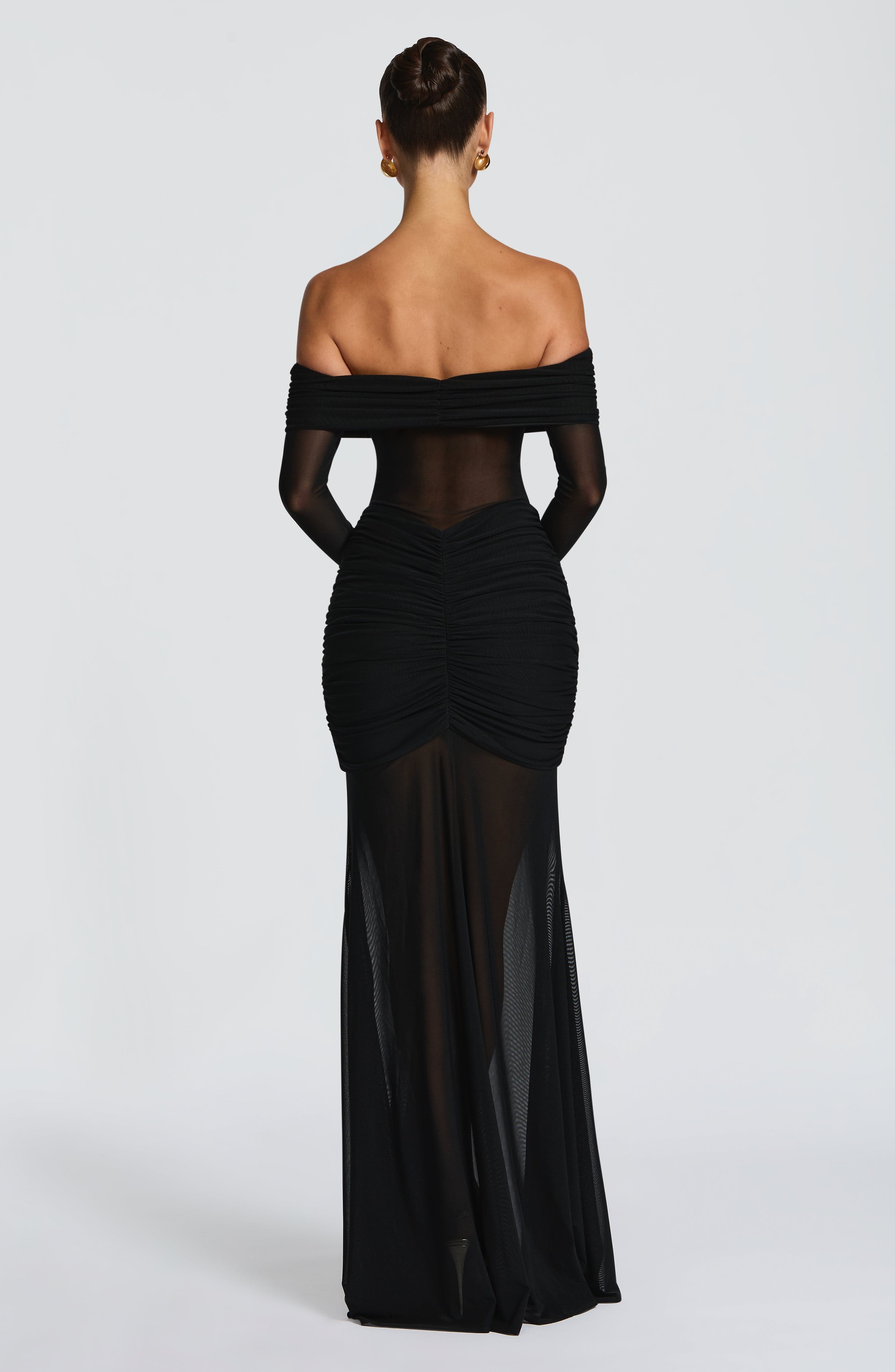 Arlena Siyah Maxi Elbise