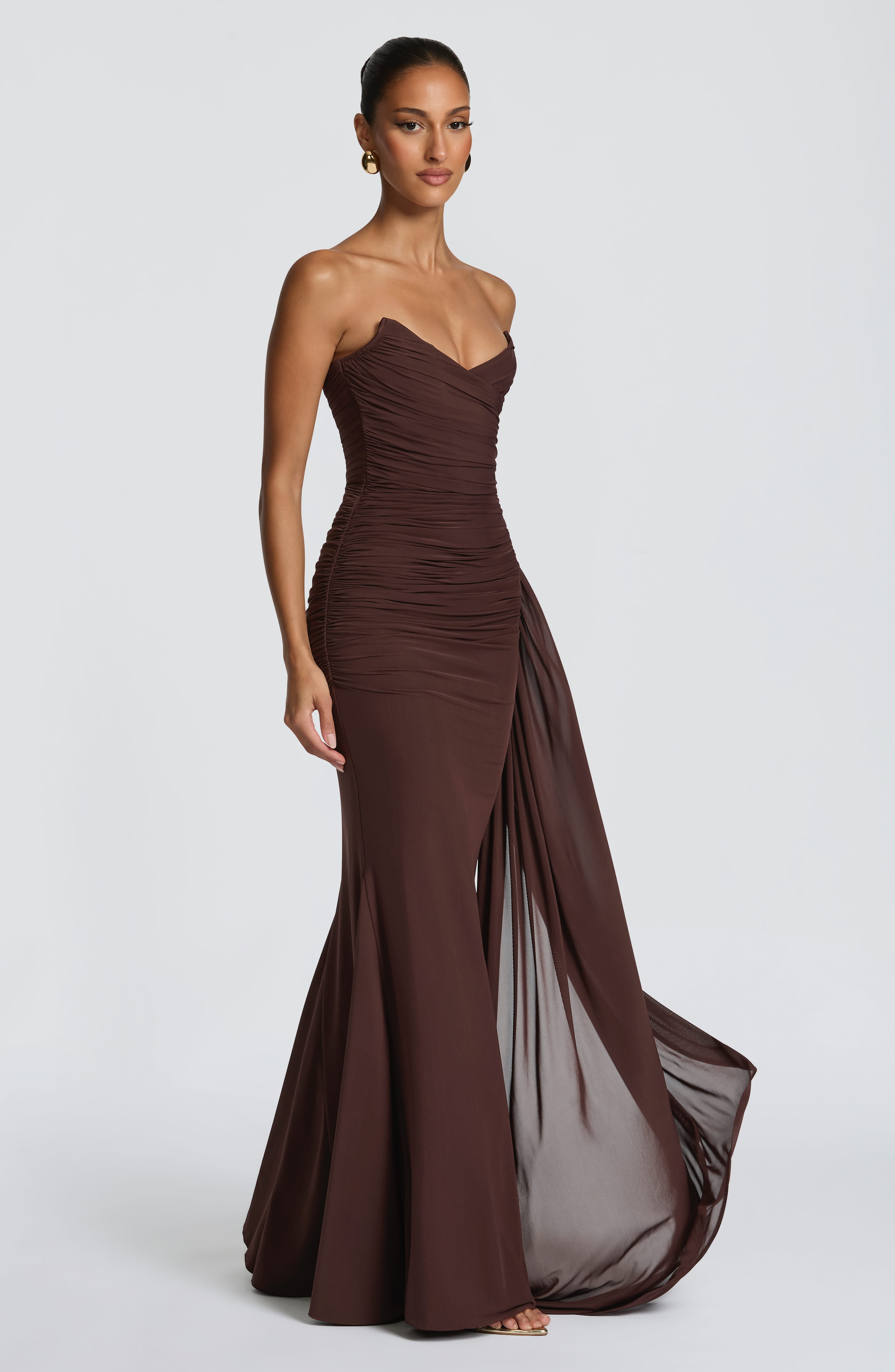 Ashika Maxi Elbise – Mürdüm Kahve