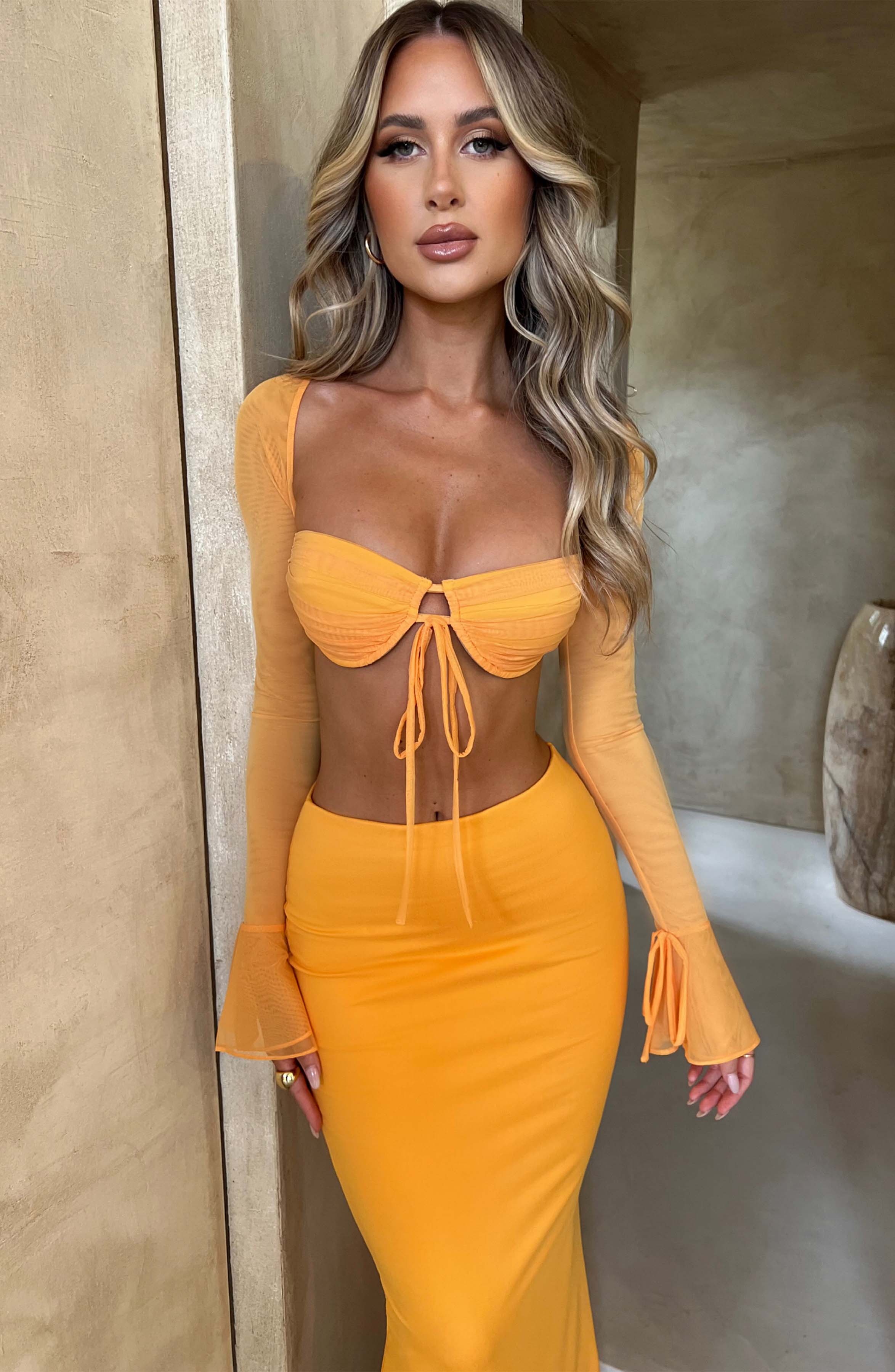 Astrid Turuncu Maxi Etek
