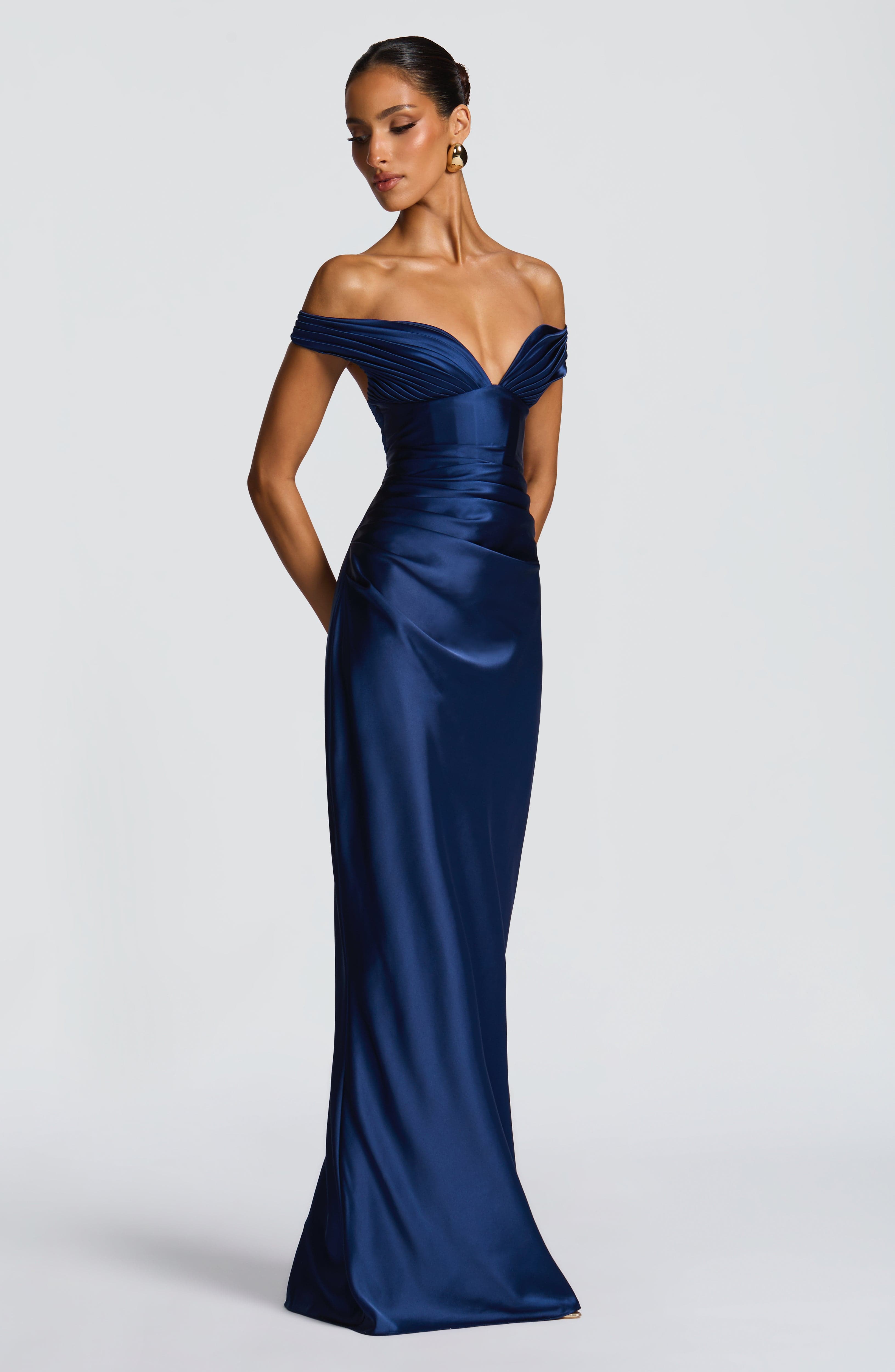 Aurelia Lacivert Maxi Elbise